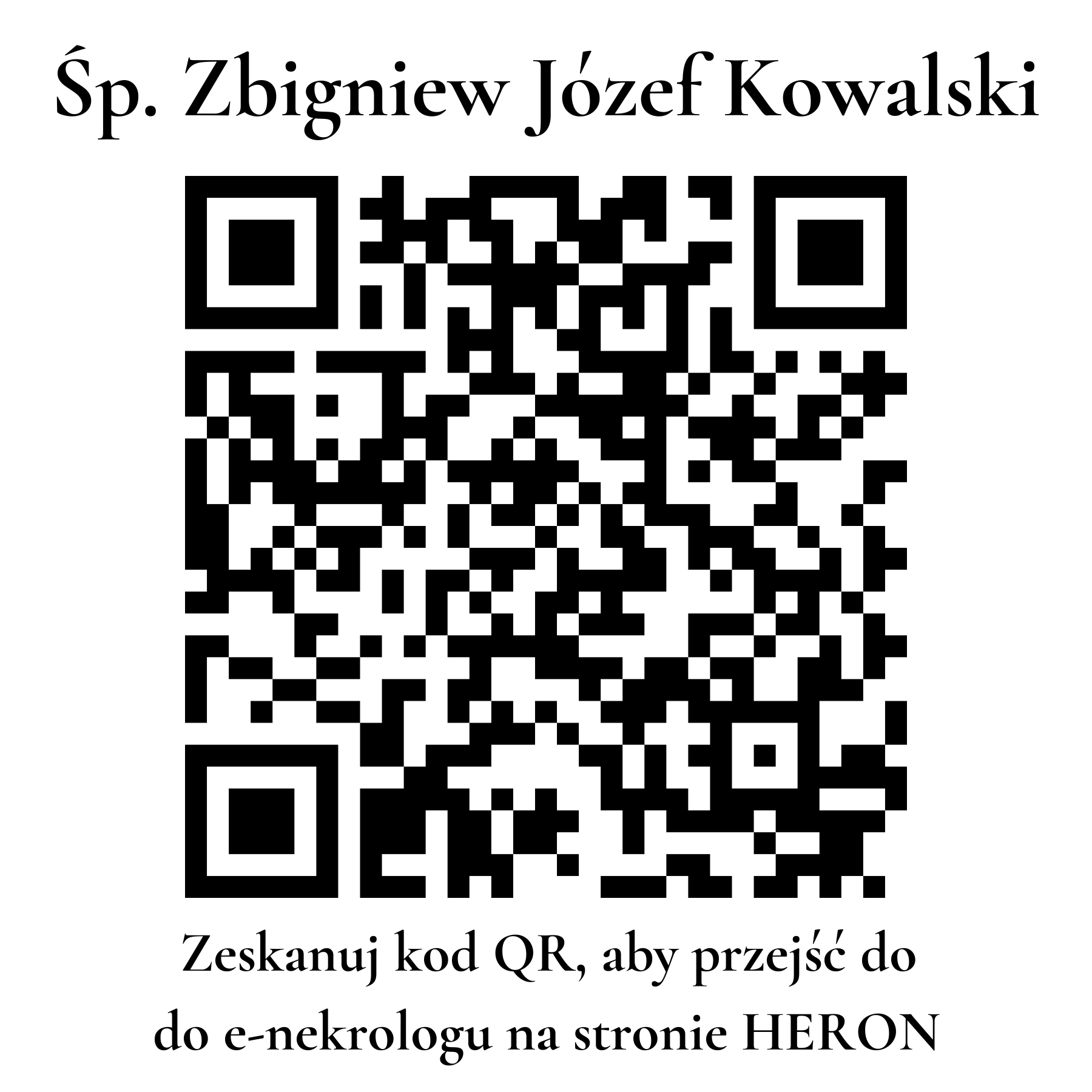 Kod QR do nekrologu Zbigniew Józef Kowalski