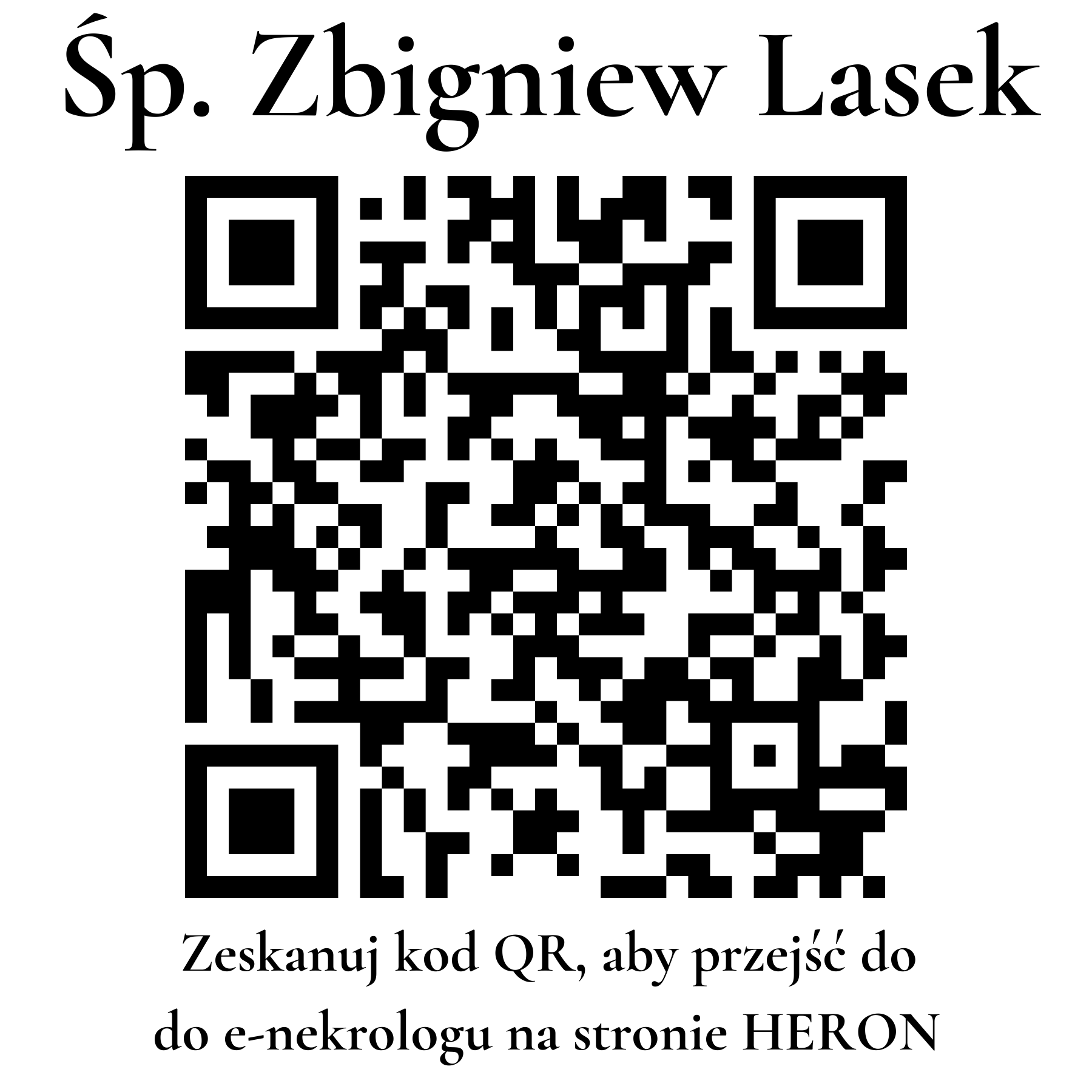 Kod QR do nekrologu Zbigniew Lasek Kod QR do nekrologu Zbigniew Lasek
