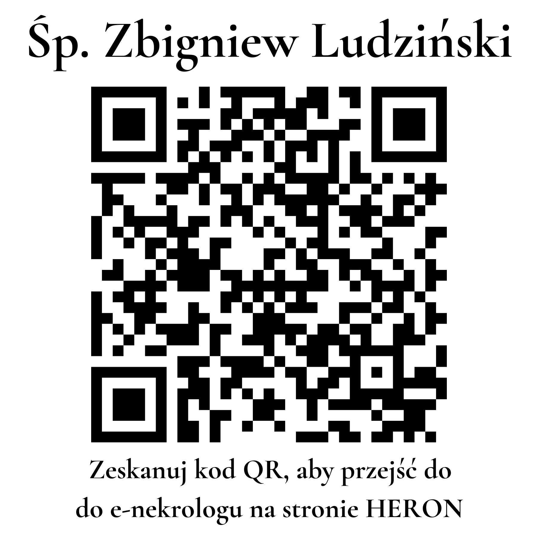 Kod QR do nekrologu Zbigniew Ludziński Kod QR do nekrologu Zbigniew Ludziński