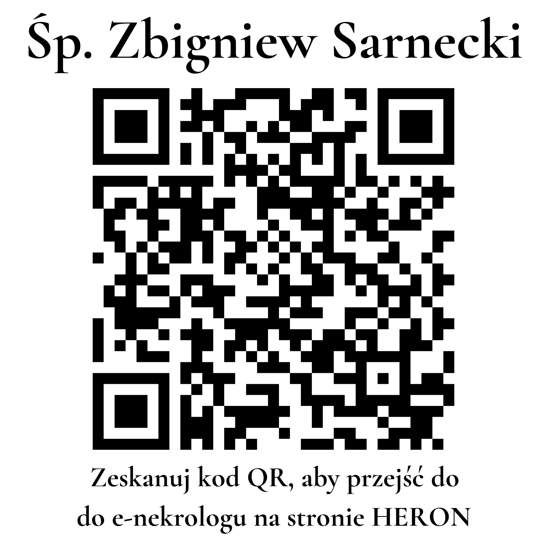 Kod QR do nekrologu Zbigniew Sarnecki Kod QR do nekrologu Zbigniew Sarnecki