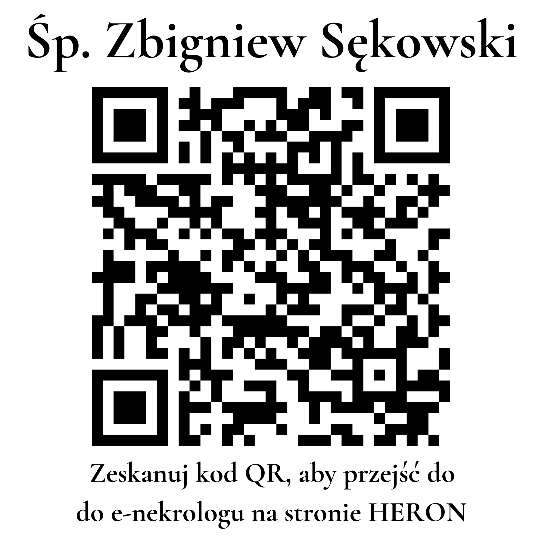 Kod QR do nekrologu Zbigniew Sękowski