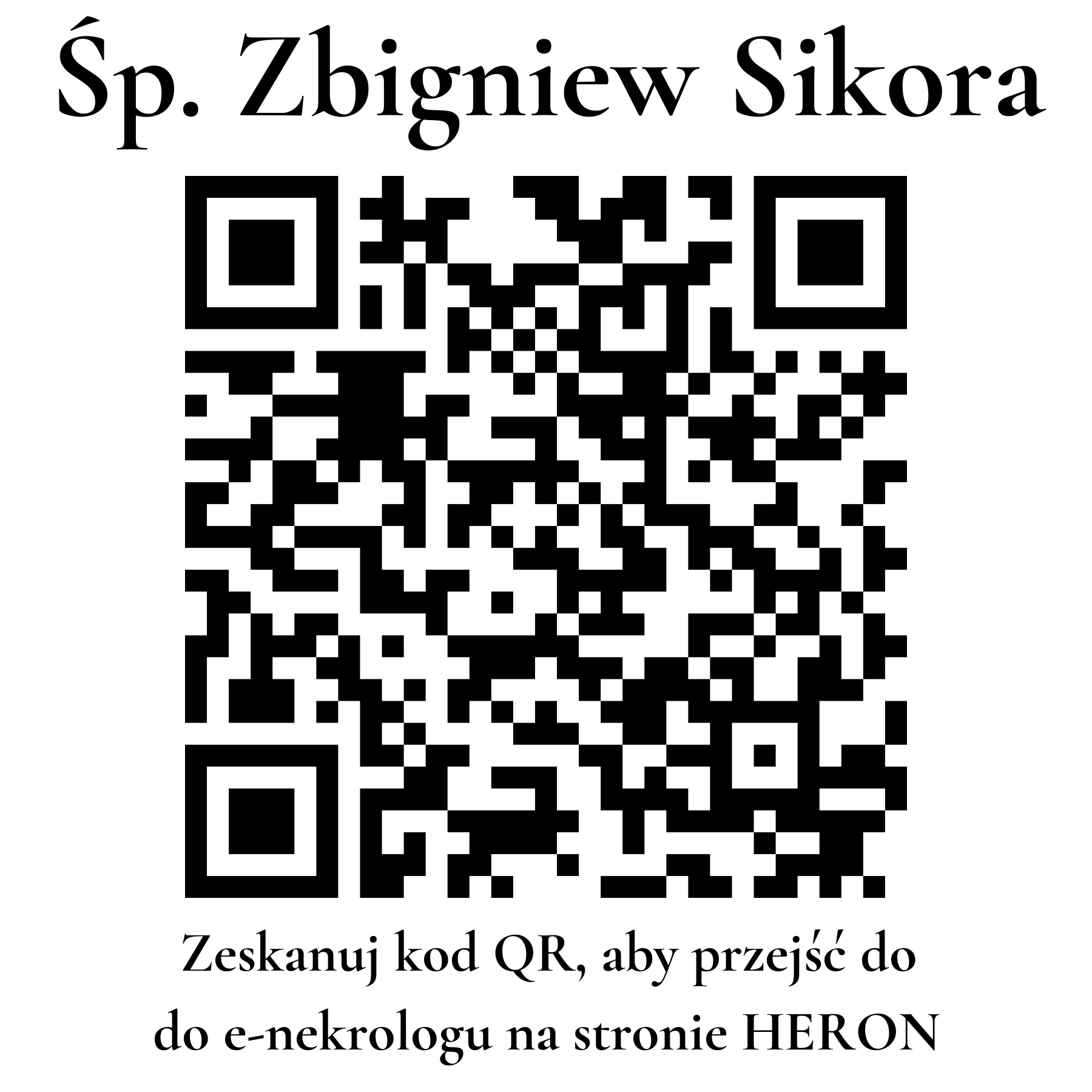 Kod QR do nekrologu Zbigniew Sikora Kod QR do nekrologu Zbigniew Sikora