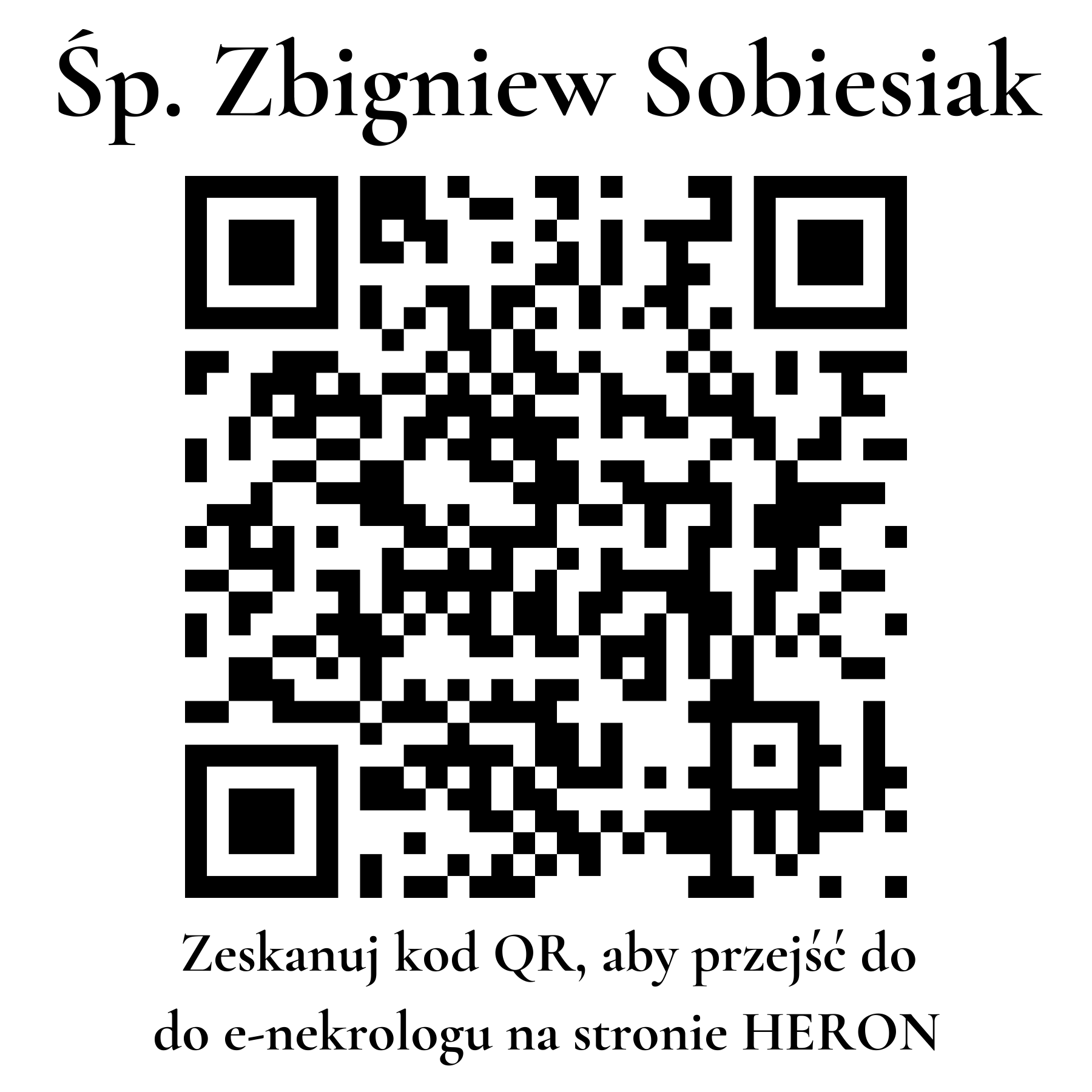 Kod QR do nekrologu Zbigniew Sobiesiak