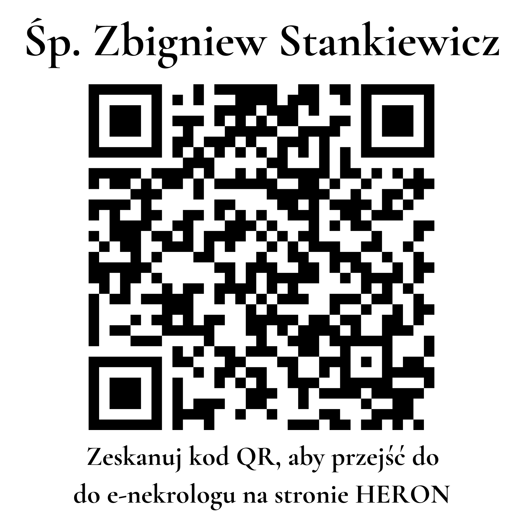 Kod QR do nekrologu Zbigniew Stankiewicz Kod QR do nekrologu Zbigniew Stankiewicz