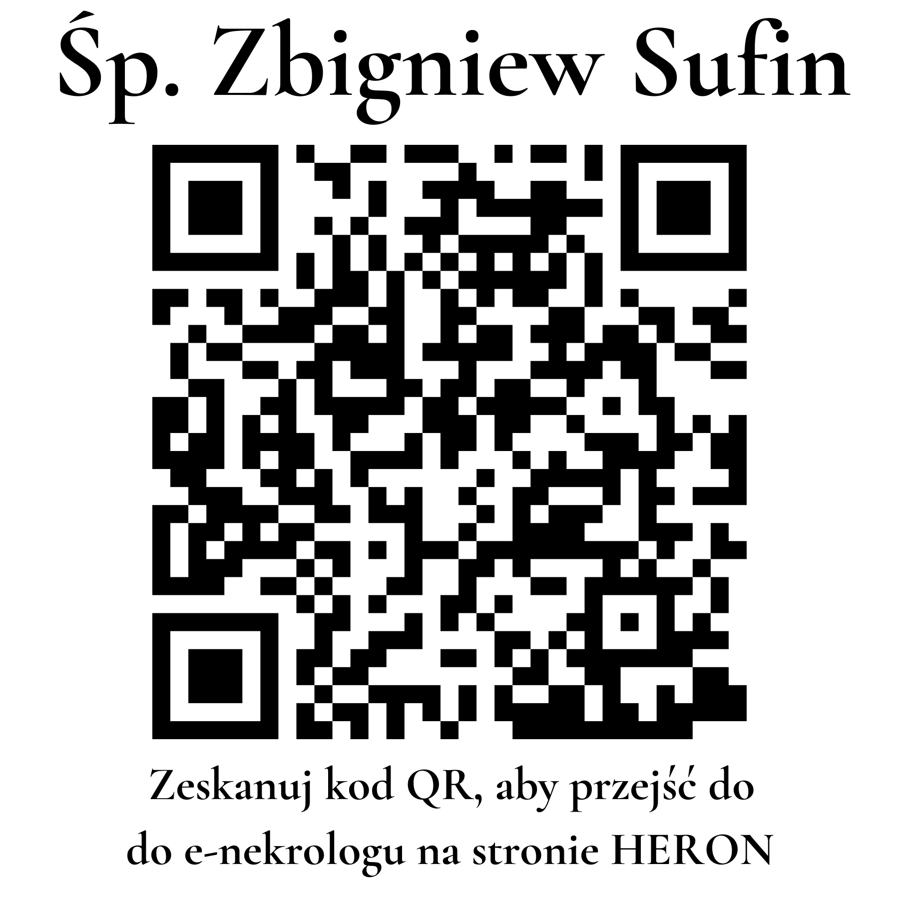 Kod QR do nekrologu Zbigniew Sufin Kod QR do nekrologu Zbigniew Sufin