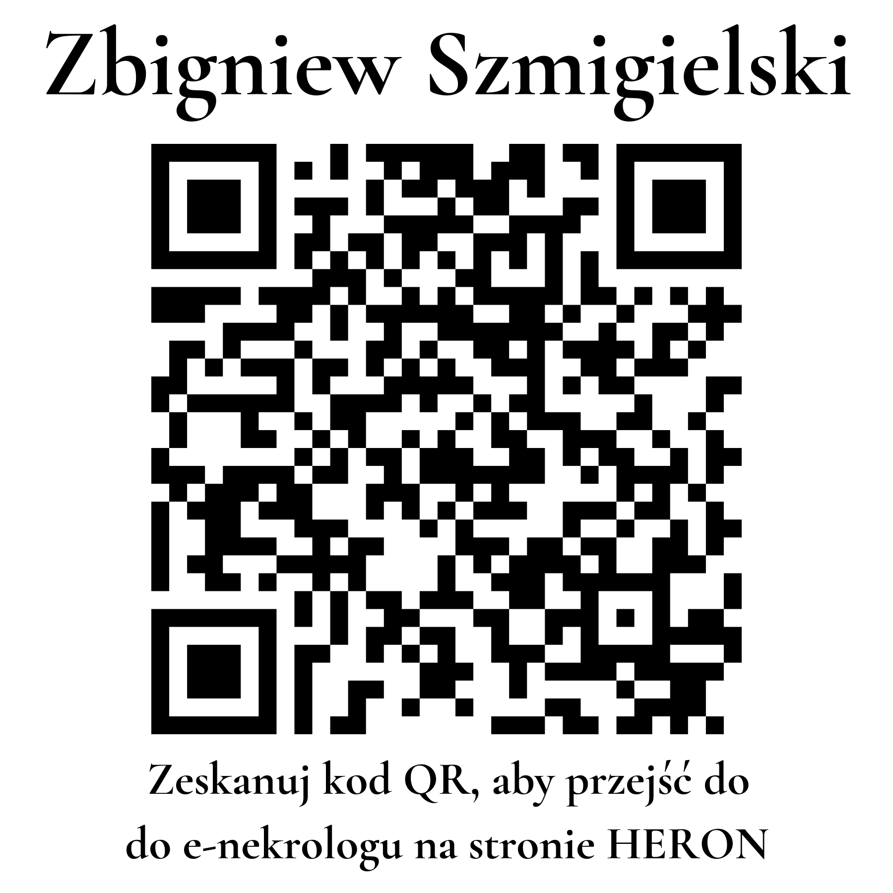 Kod QR do nekrologu Zbigniew Szmigielski