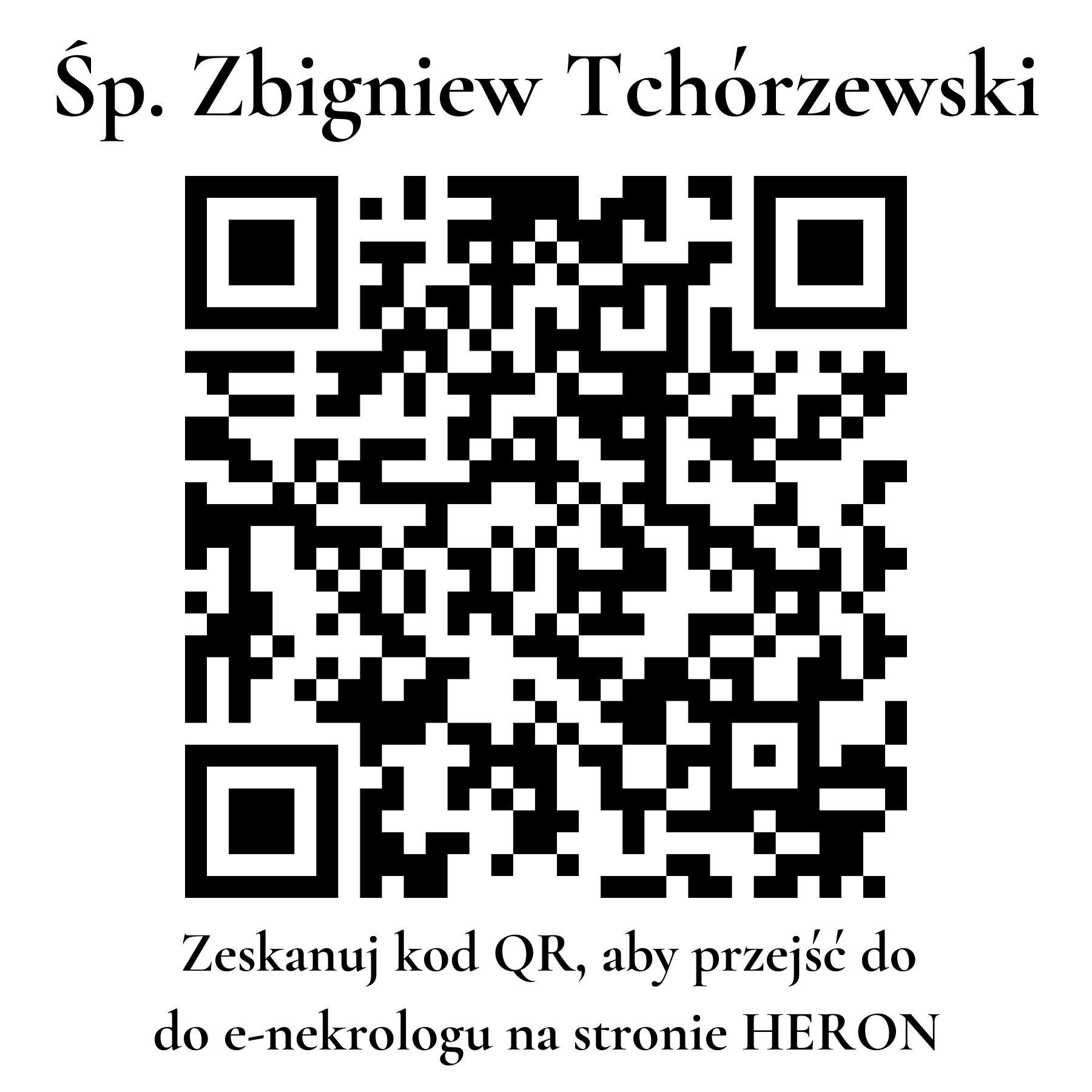 Kod QR do nekrologu Zbigniew Tchórzewski Kod QR do nekrologu Zbigniew Tchórzewski