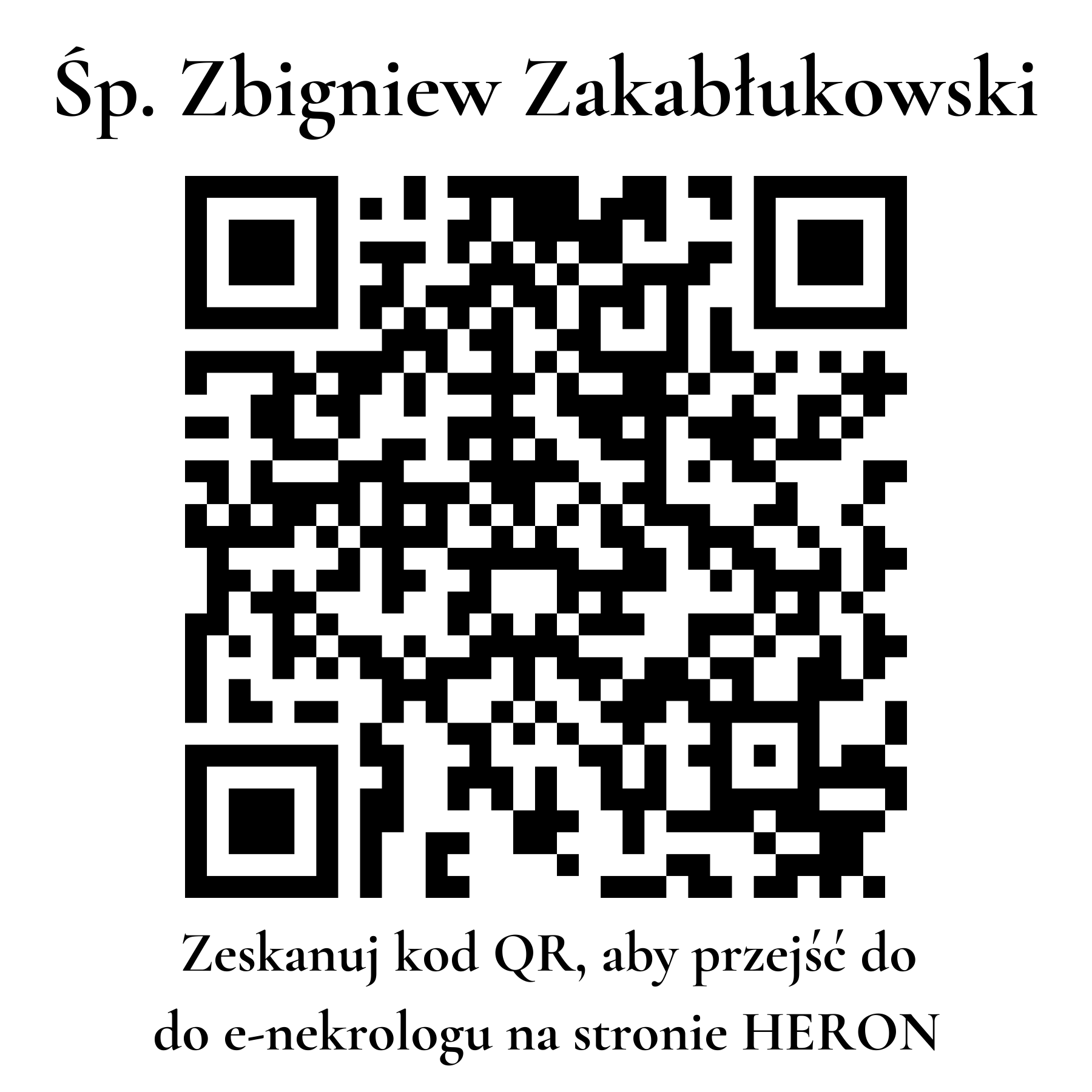 Kod QR do nekrologu Zbigniew Zakabłukowski