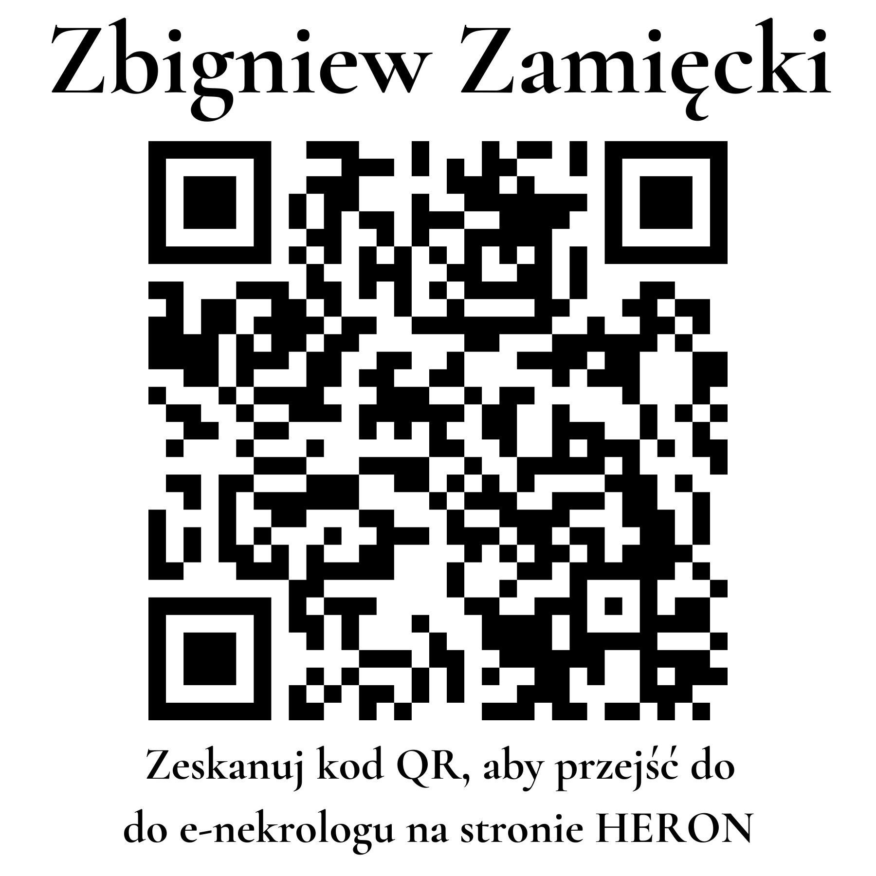 Kod QR do nekrologu Zbigniew Zamięcki Kod QR do nekrologu Zbigniew Zamięcki