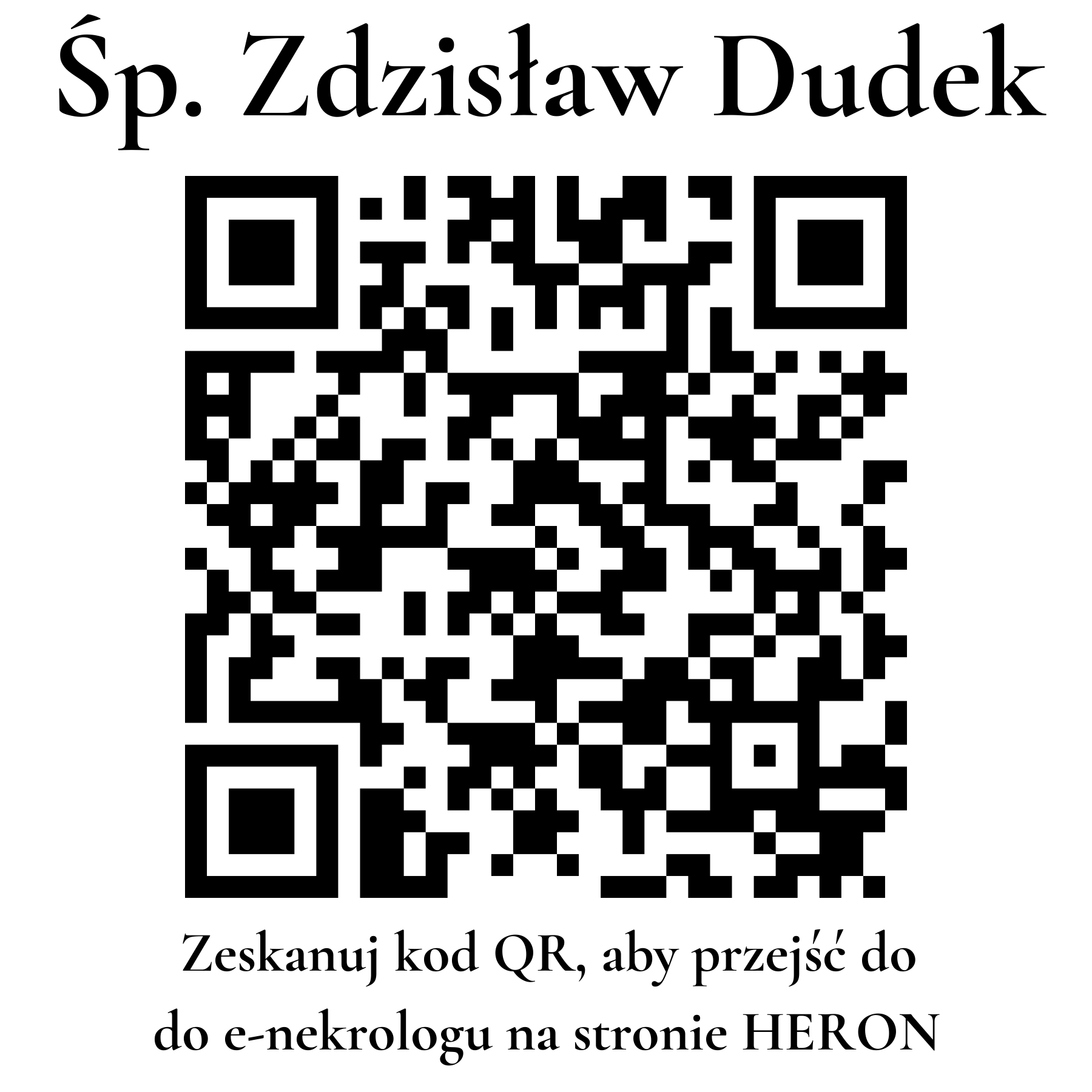 Kod QR do nekrologu Zdzisław Dudek