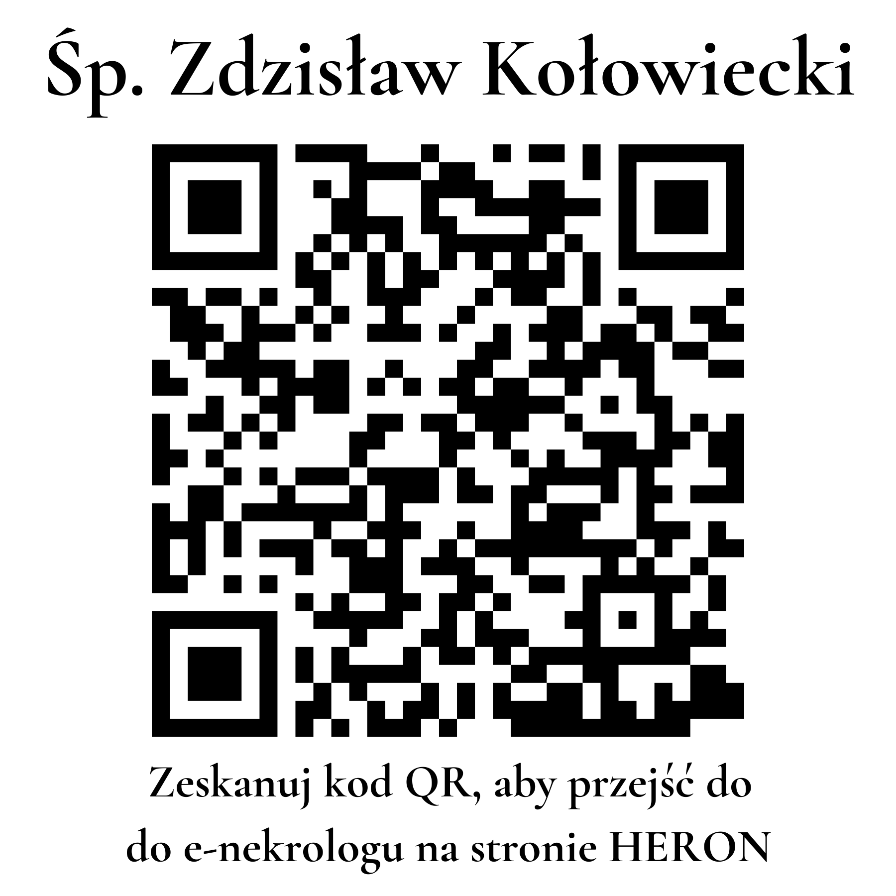 Kod QR do nekrologu Zdzisław Kołowiecki