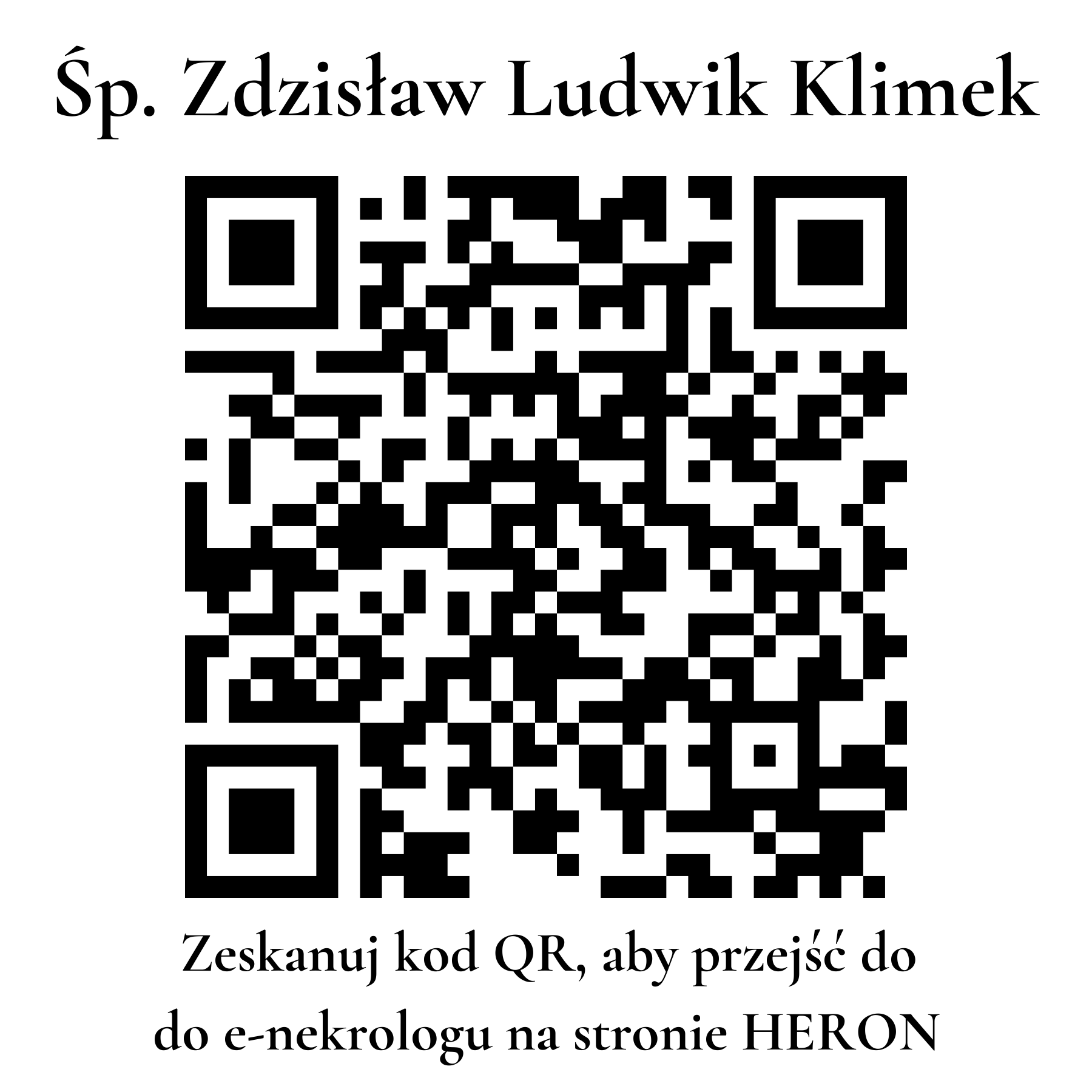Kod QR do nekrologu Zdzisław Ludwik Klimek Kod QR do nekrologu Zdzisław Ludwik Klimek