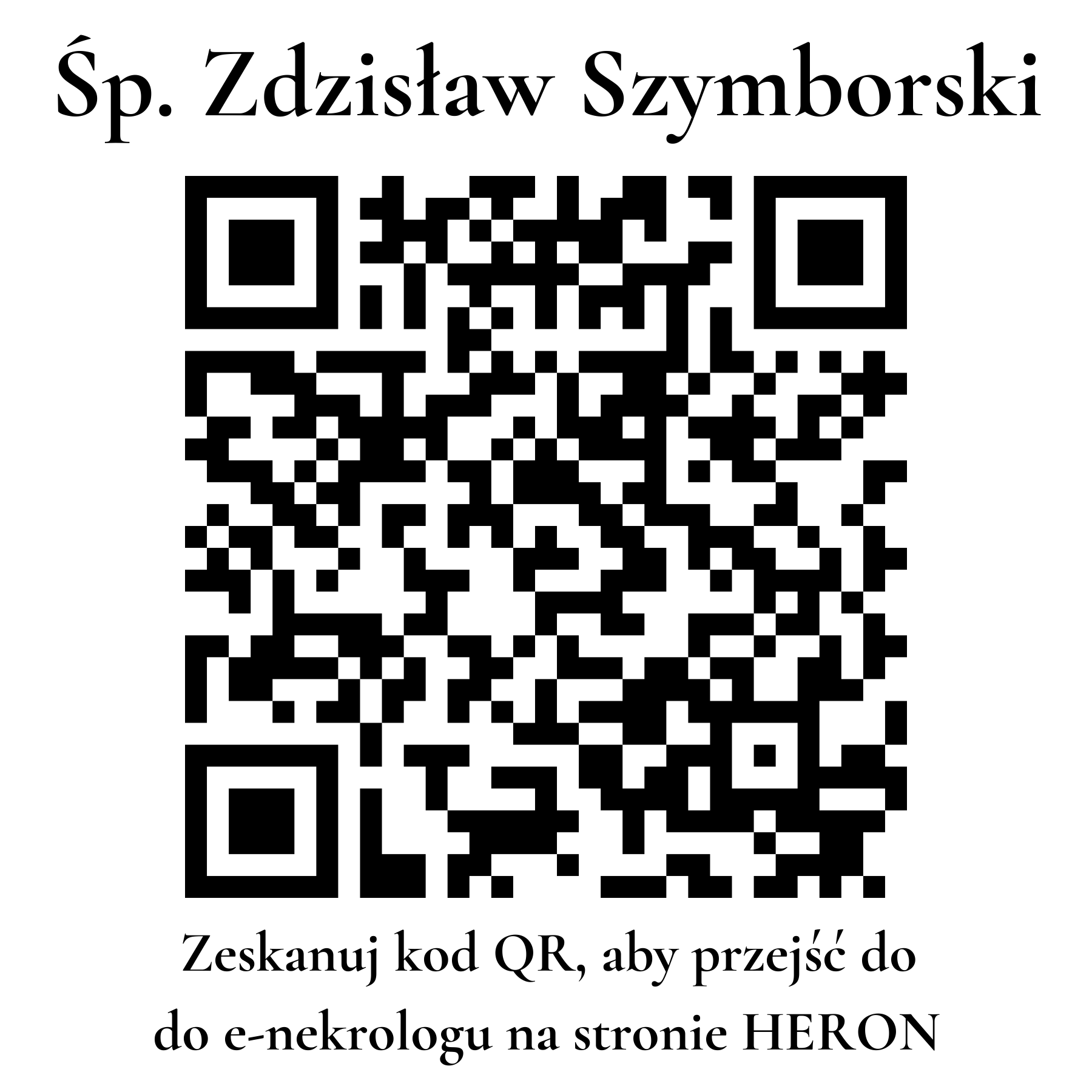 Kod QR do nekrologu Zdzisław Szymborski