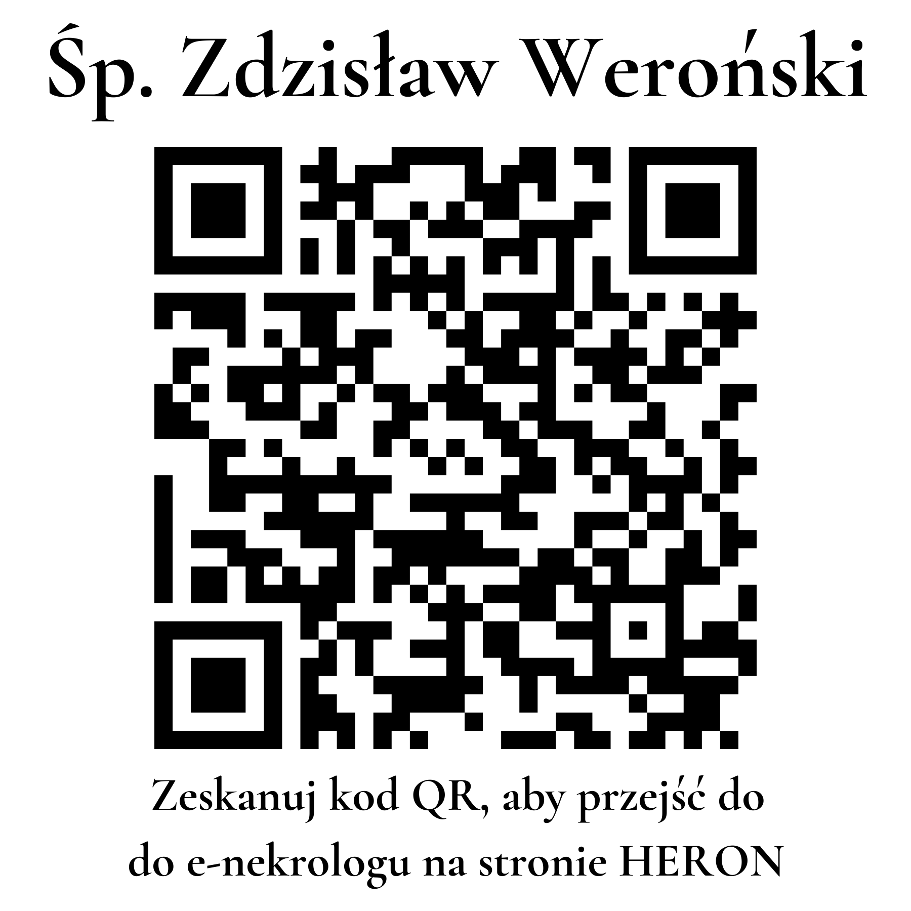 Kod QR do nekrologu Zdzisław Weroński