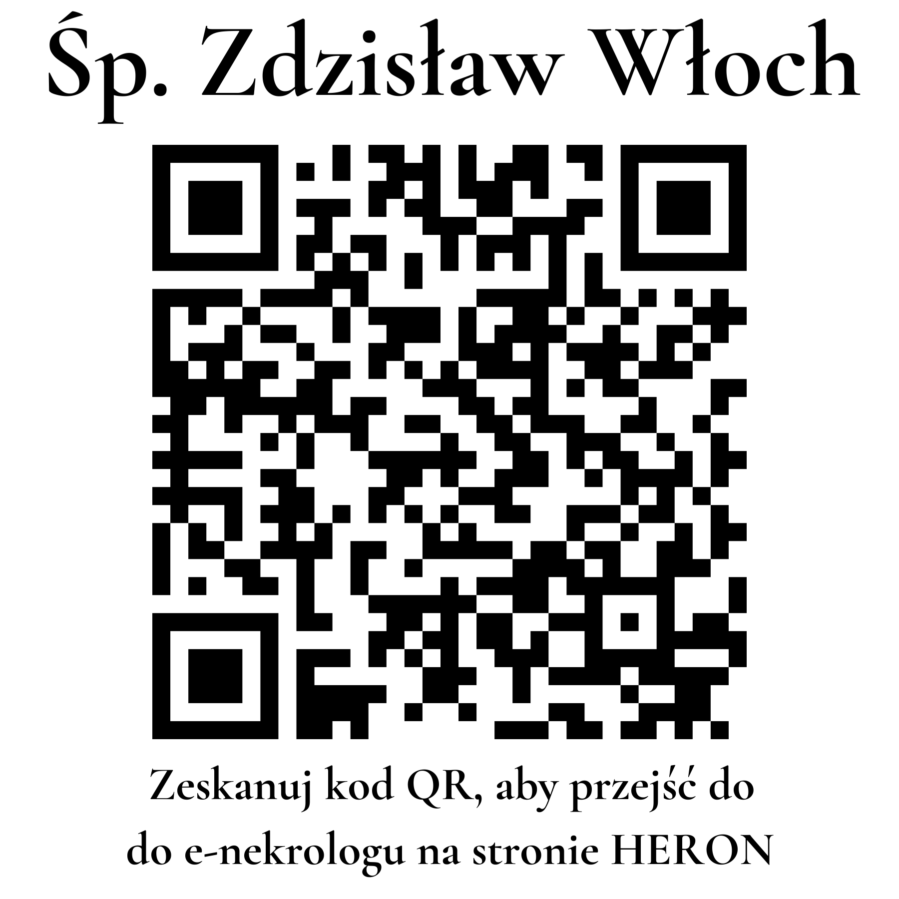 Kod QR do nekrologu Zdzisław Włoch Kod QR do nekrologu Zdzisław Włoch