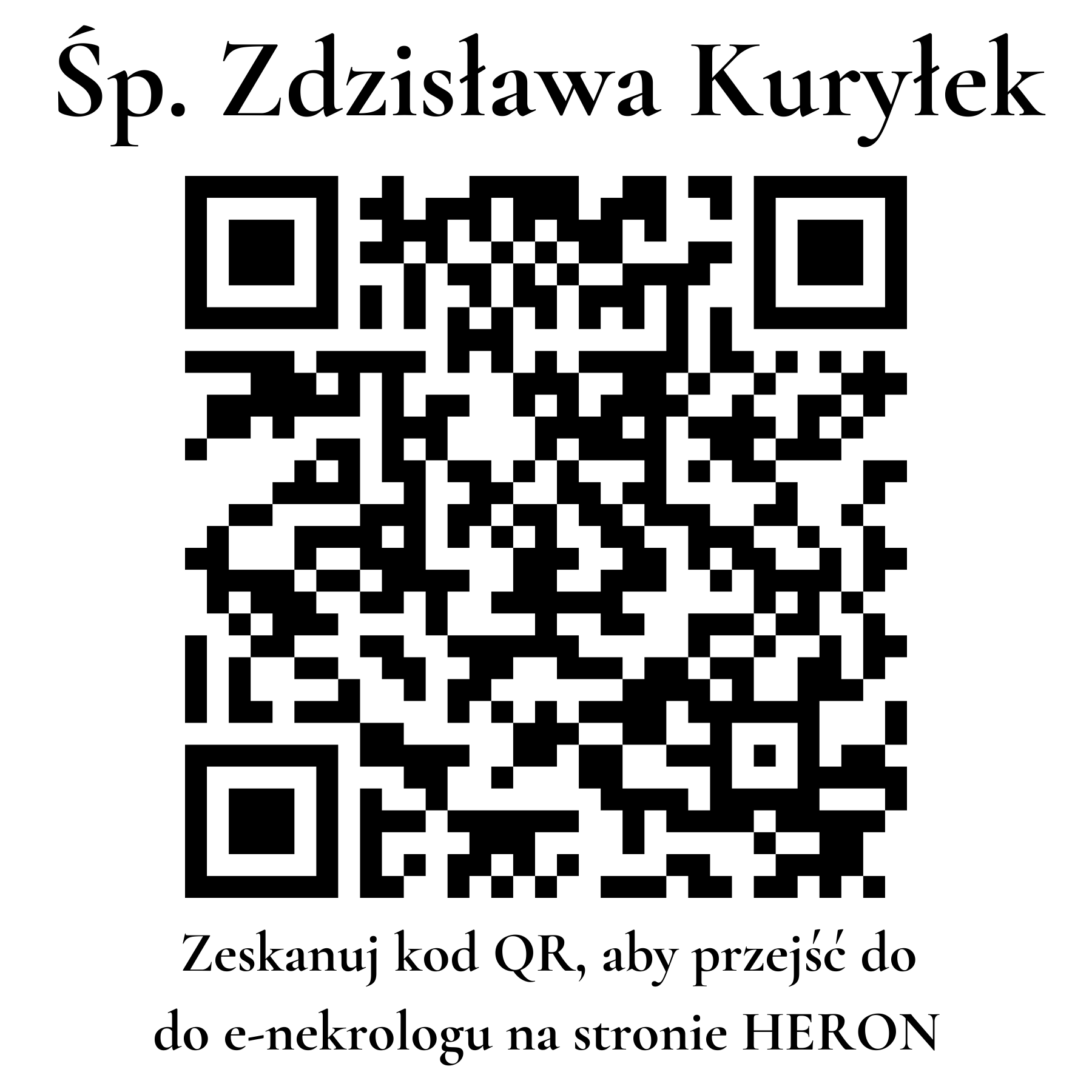 Kod QR do nekrologu Zdzisława Kuryłek
