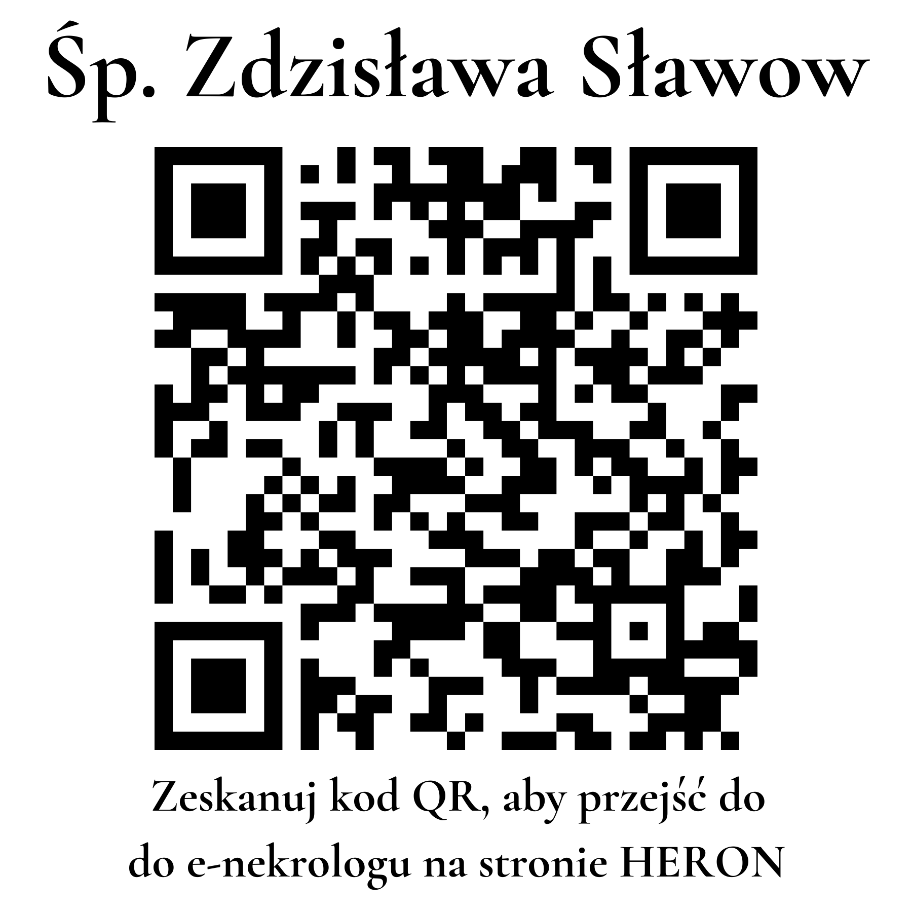 Kod QR do nekrologu Zdzisława Sławow Kod QR do nekrologu Zdzisława Sławow