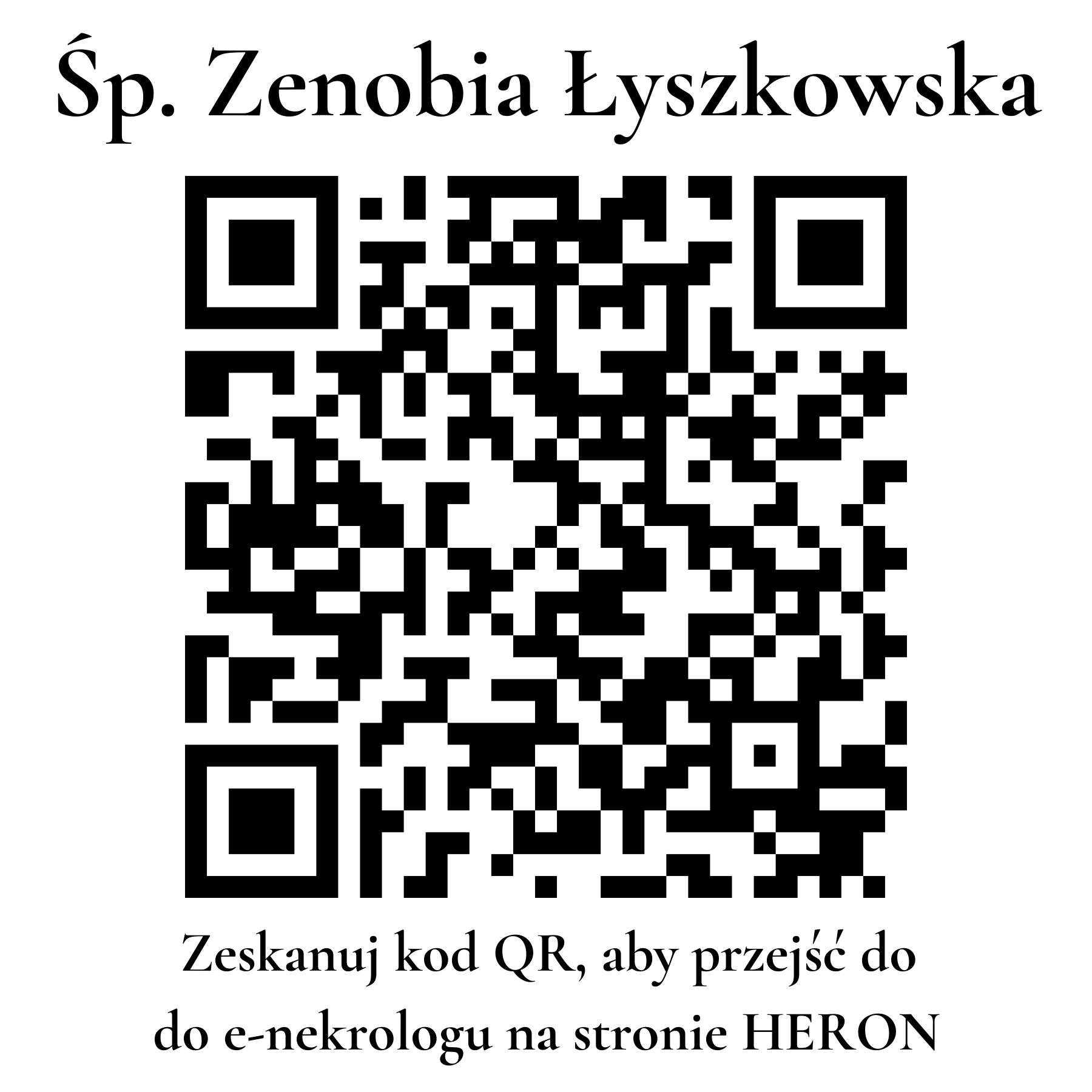 Kod QR do nekrologu Zenobia Łyszkowska
