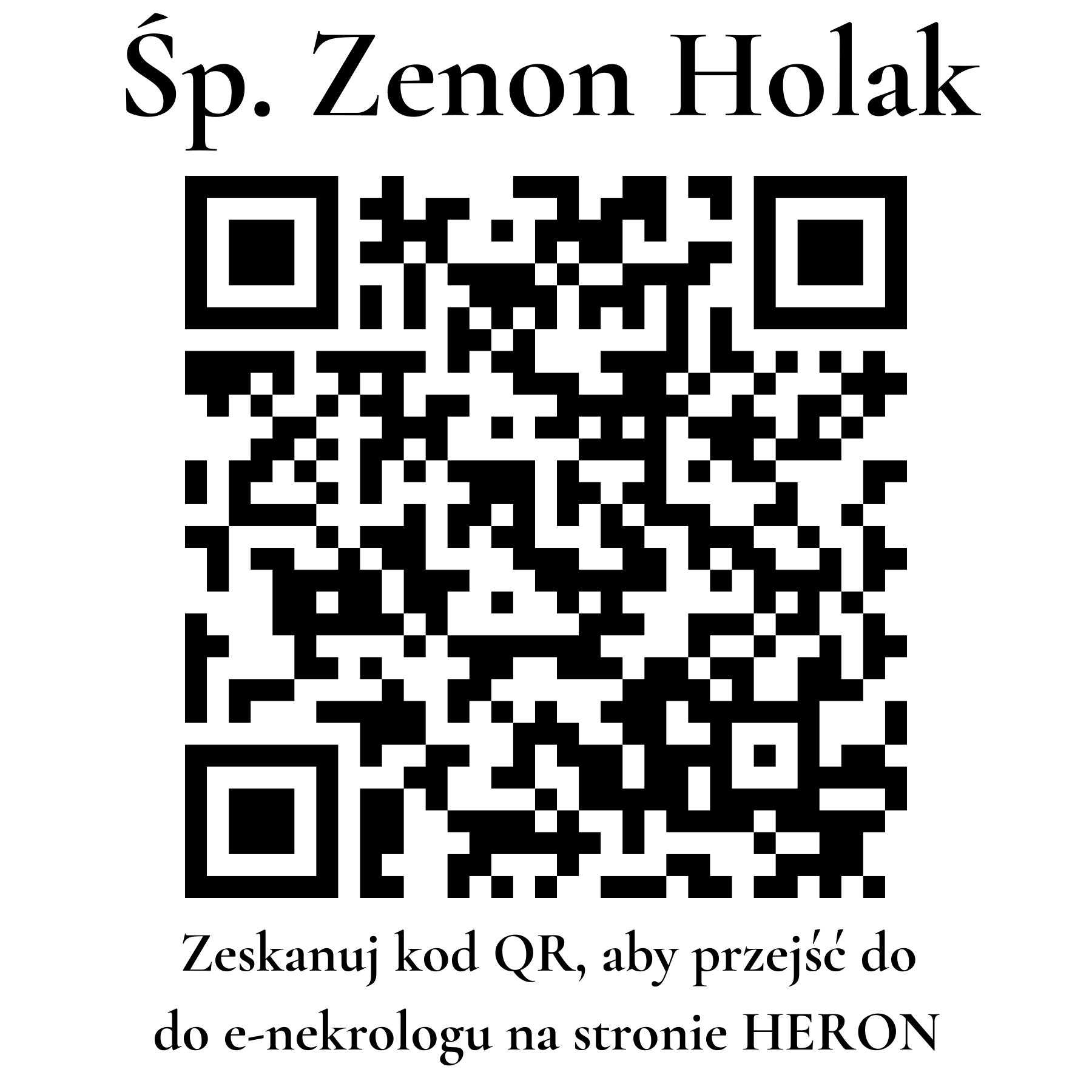 Kod QR do nekrologu Zenon Holak