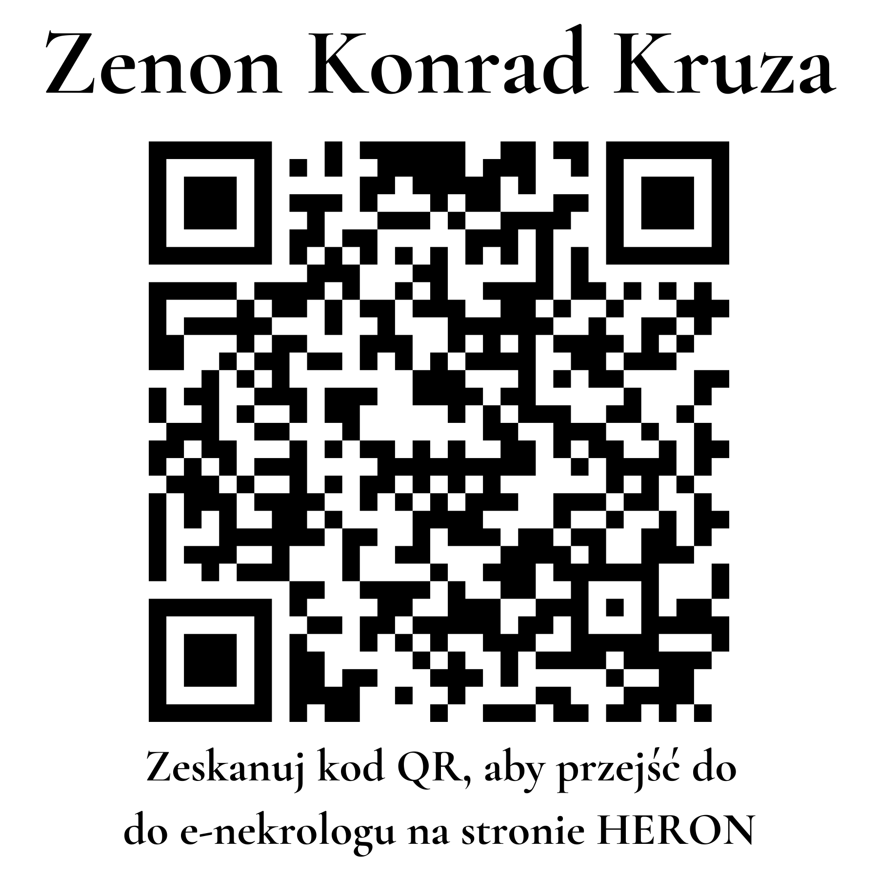 Kod QR do nekrologu Zenon Konrad Kruza