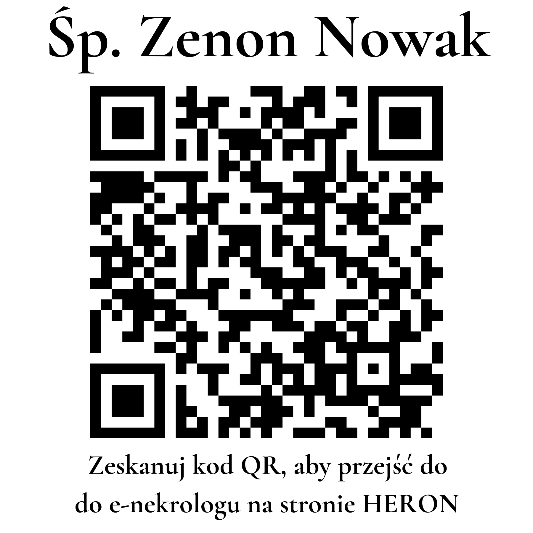 Kod QR do nekrologu Zenon Nowak