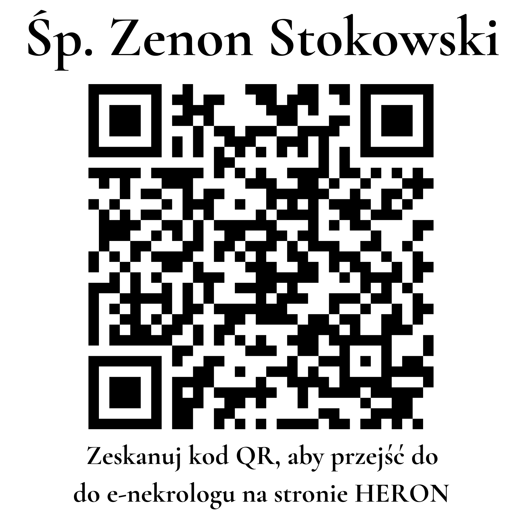 Kod QR do nekrologu Zenon Stokowski