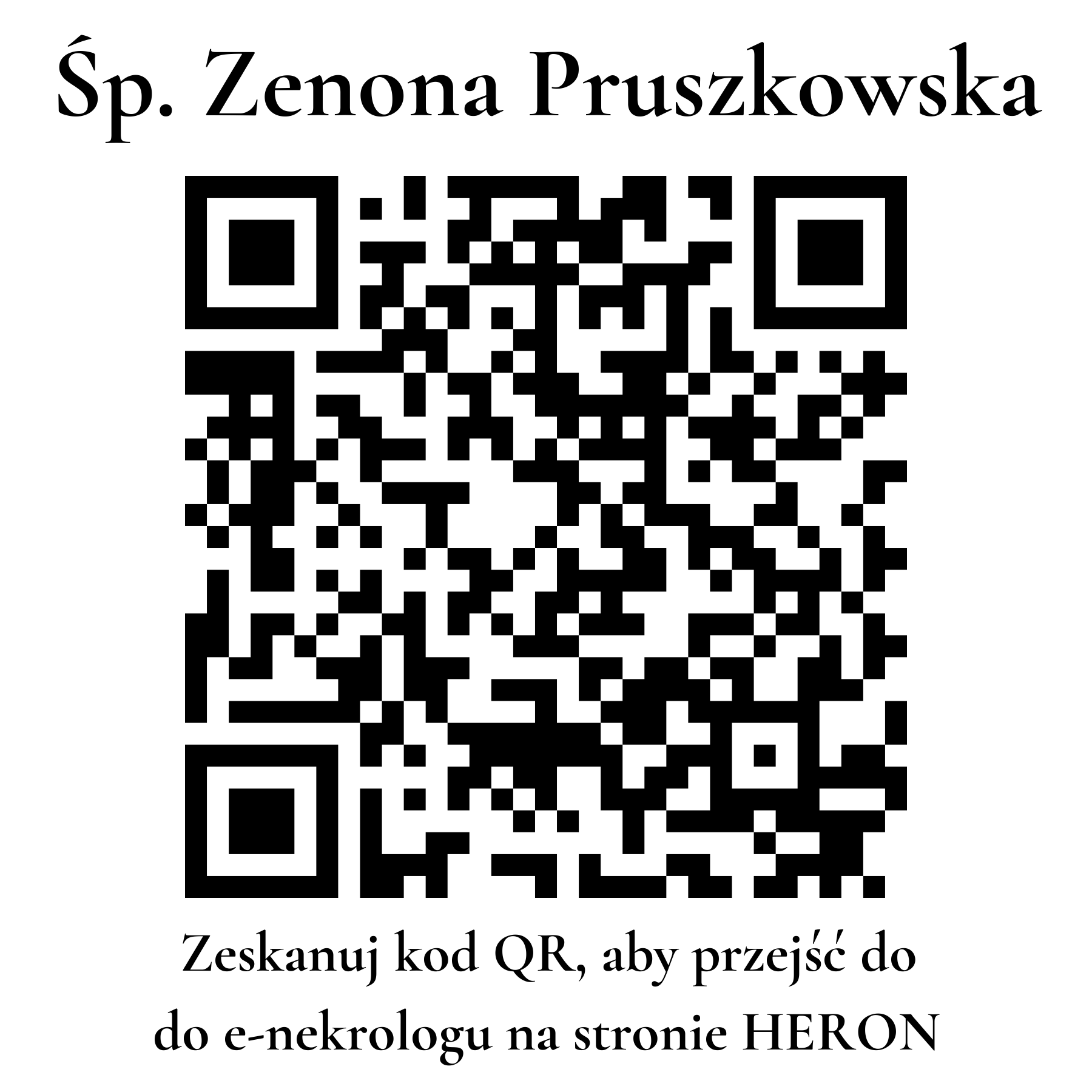 Kod QR do nekrologu Zenona Pruszkowska Kod QR do nekrologu Zenona Pruszkowska