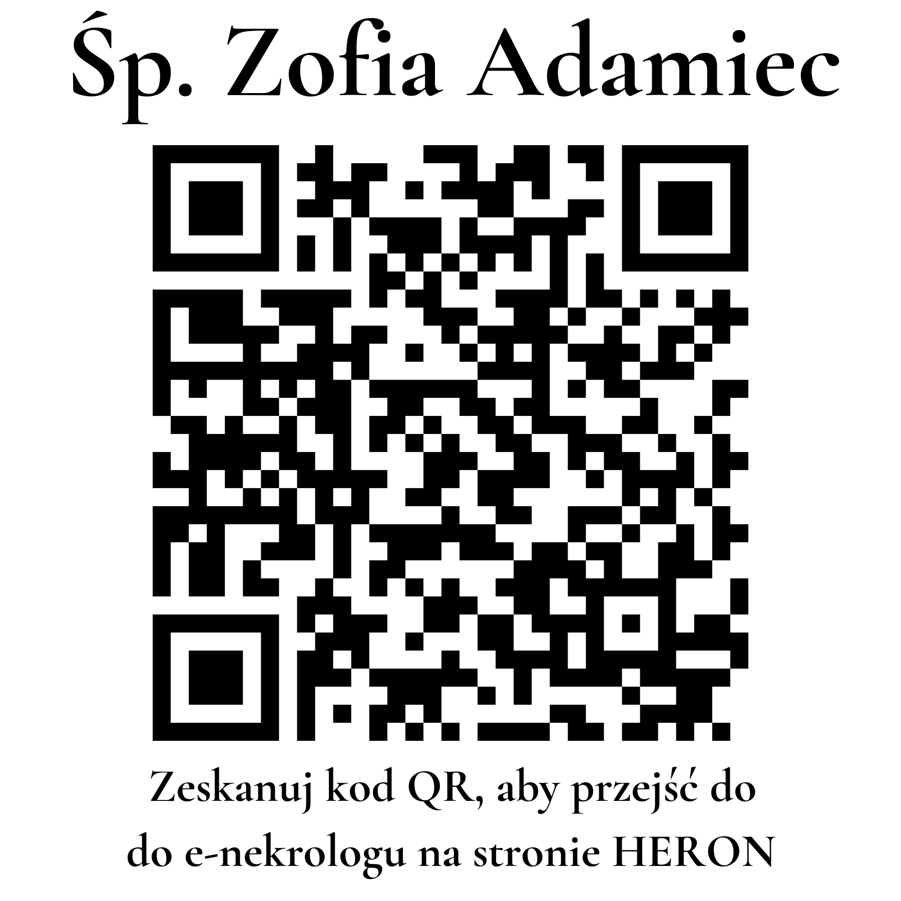 Kod QR do nekrologu Zofia Adamiec