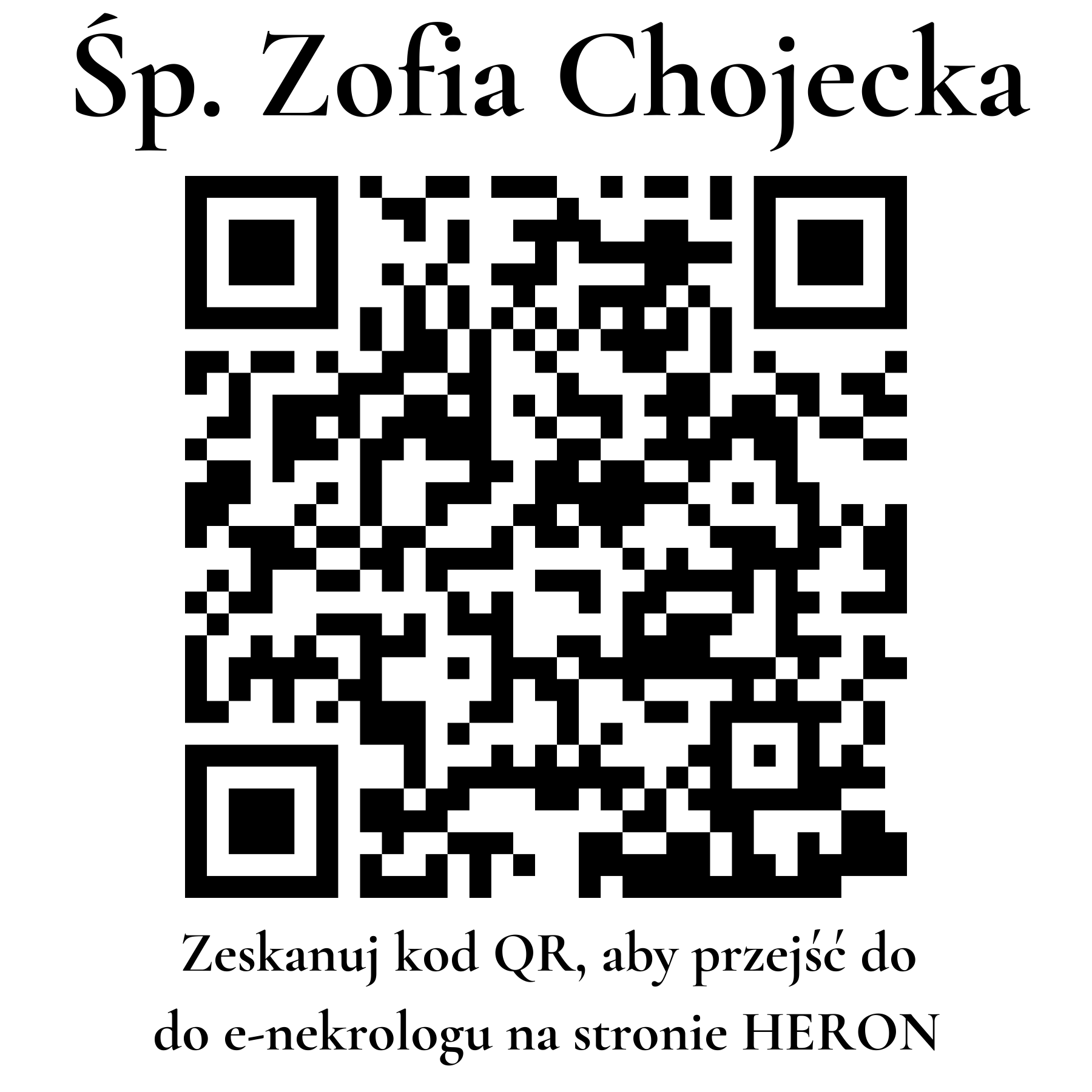 Kod QR do nekrologu Zofia Chojecka
