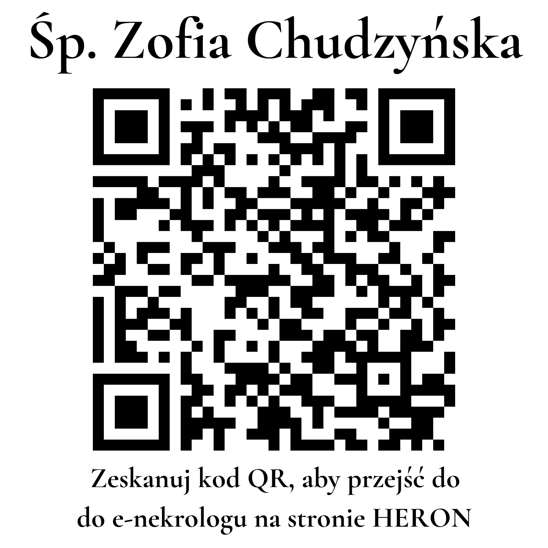 Kod QR do nekrologu Zofia Chudzyńska