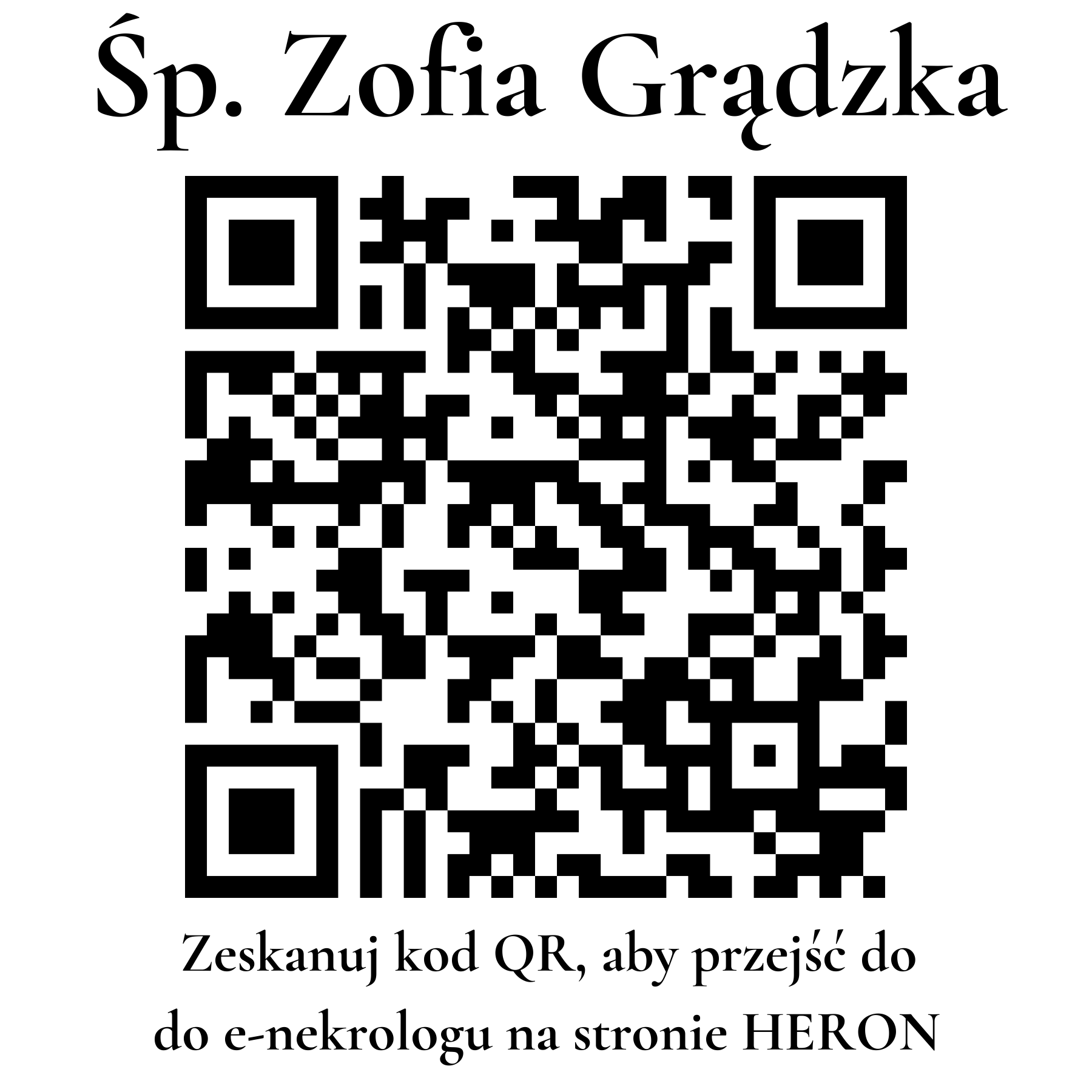 Kod QR do nekrologu Zofia Grądzka