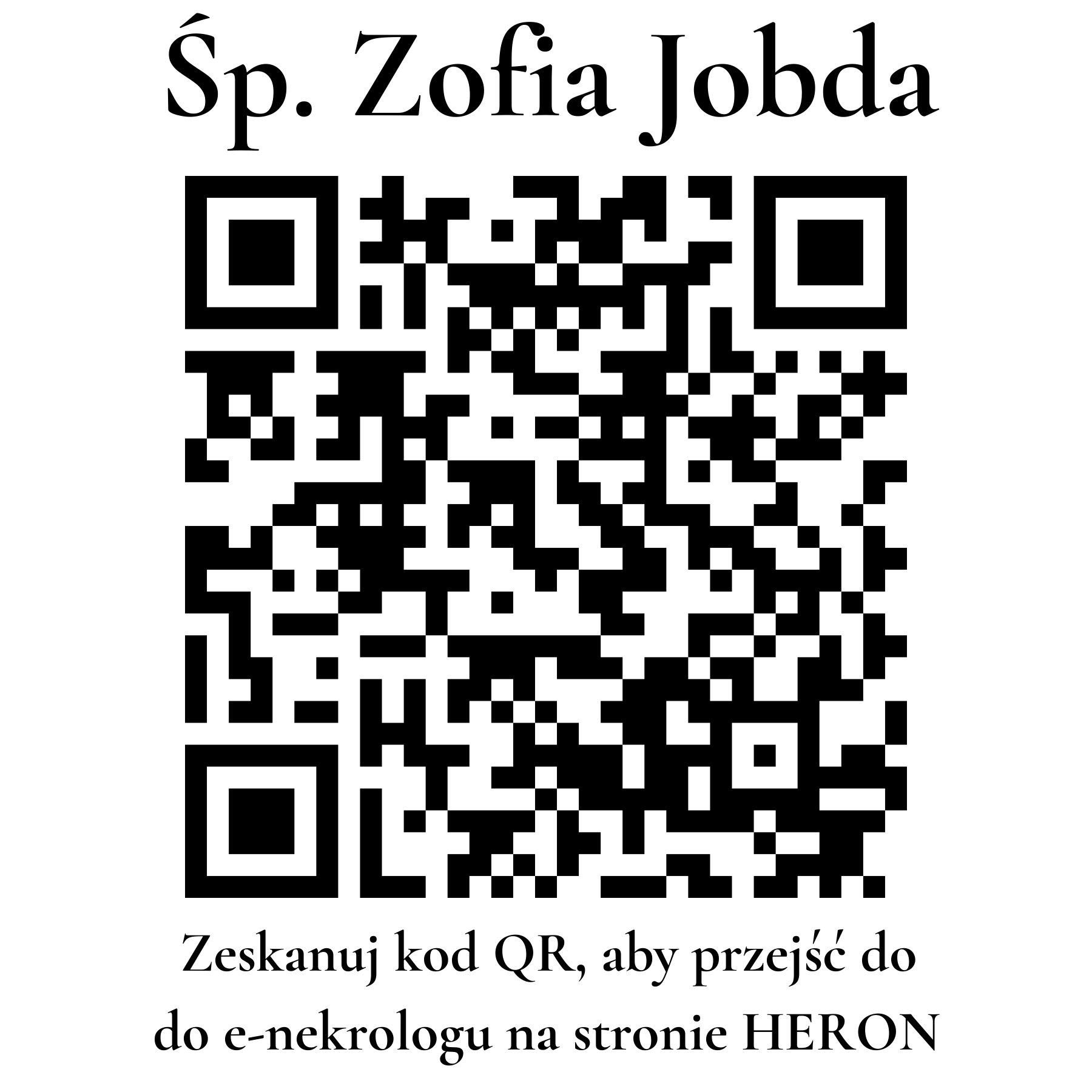 Kod QR do nekrologu Zofia Jobda