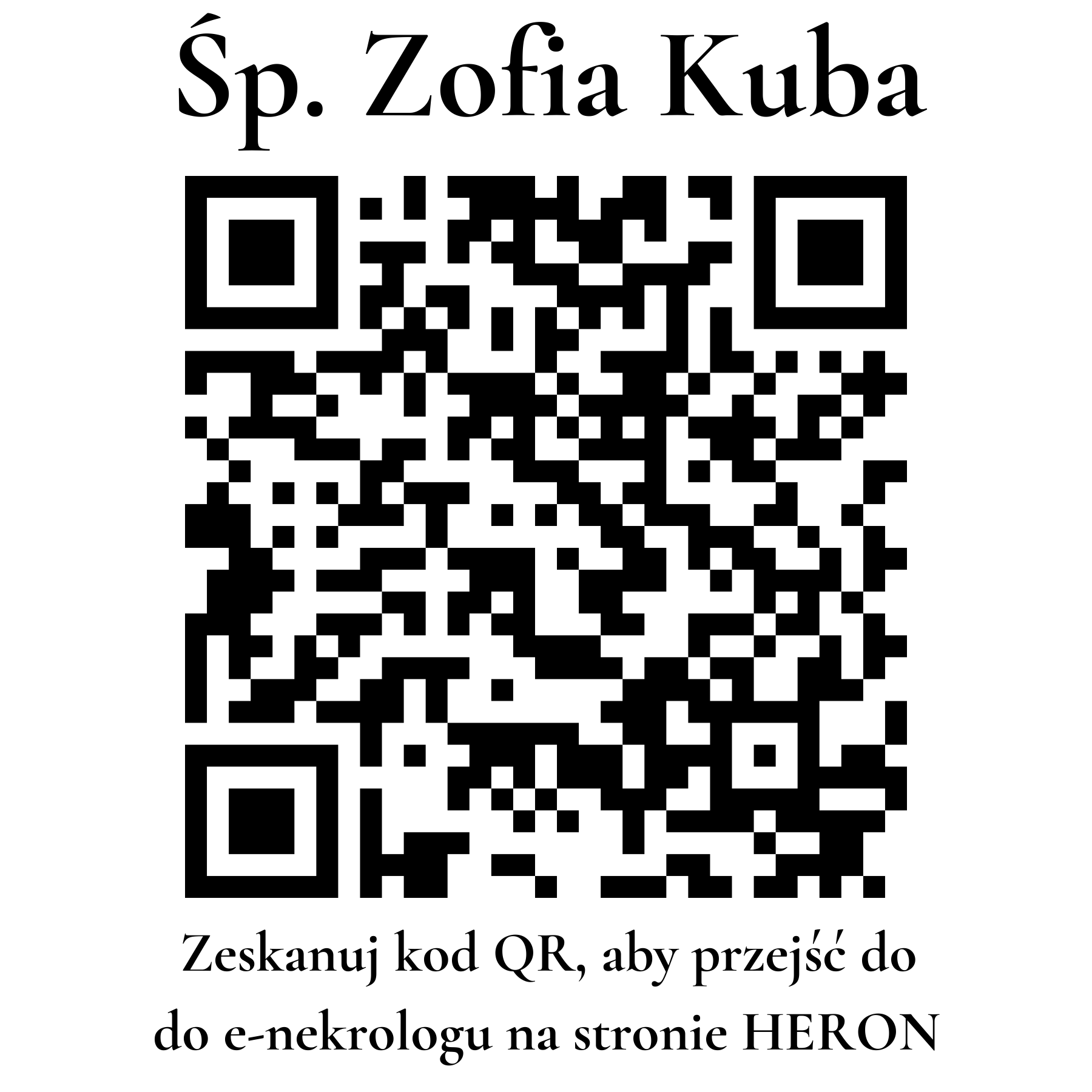Kod QR do nekrologu Zofia Kuba Kod QR do nekrologu Zofia Kuba