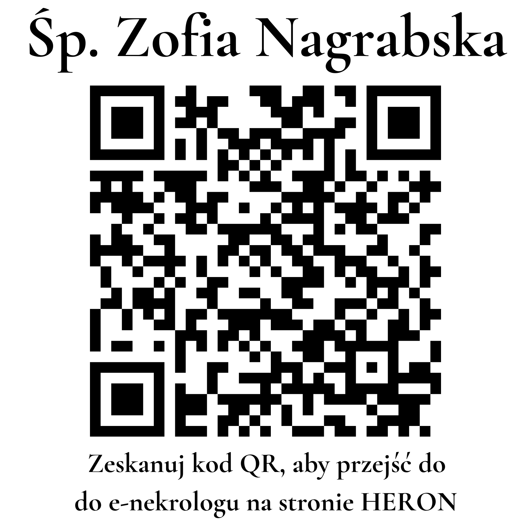 Kod QR do nekrologu Zofia Nagrabska