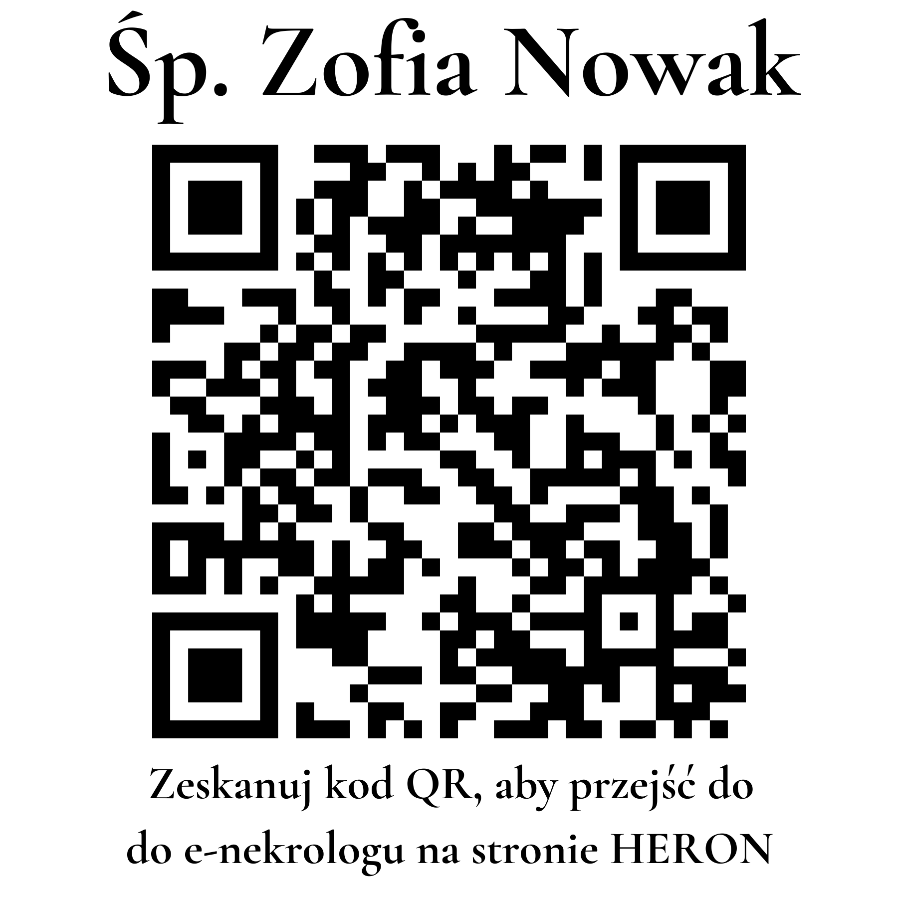 Kod QR do nekrologu Zofia Nowak
