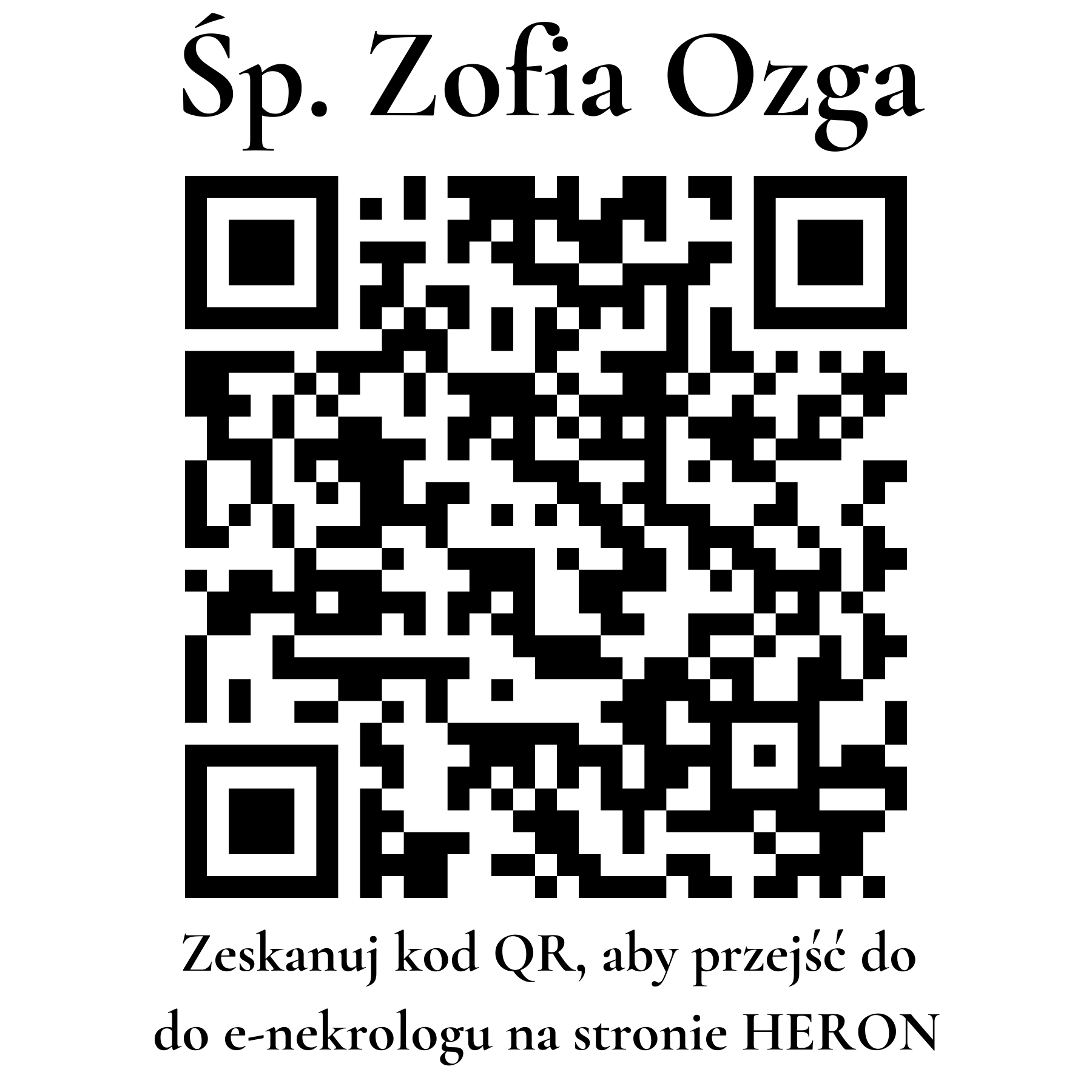 Kod QR do nekrologu Zofia Ozga Kod QR do nekrologu Zofia Ozga
