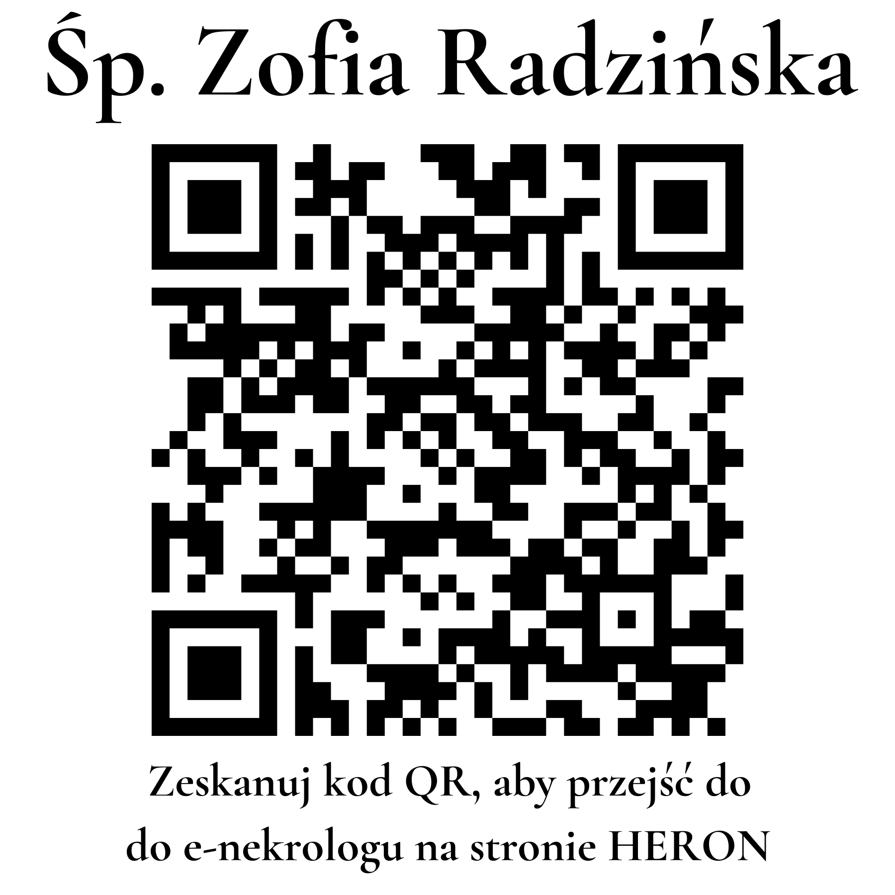 Kod QR do nekrologu Zofia Radzińska