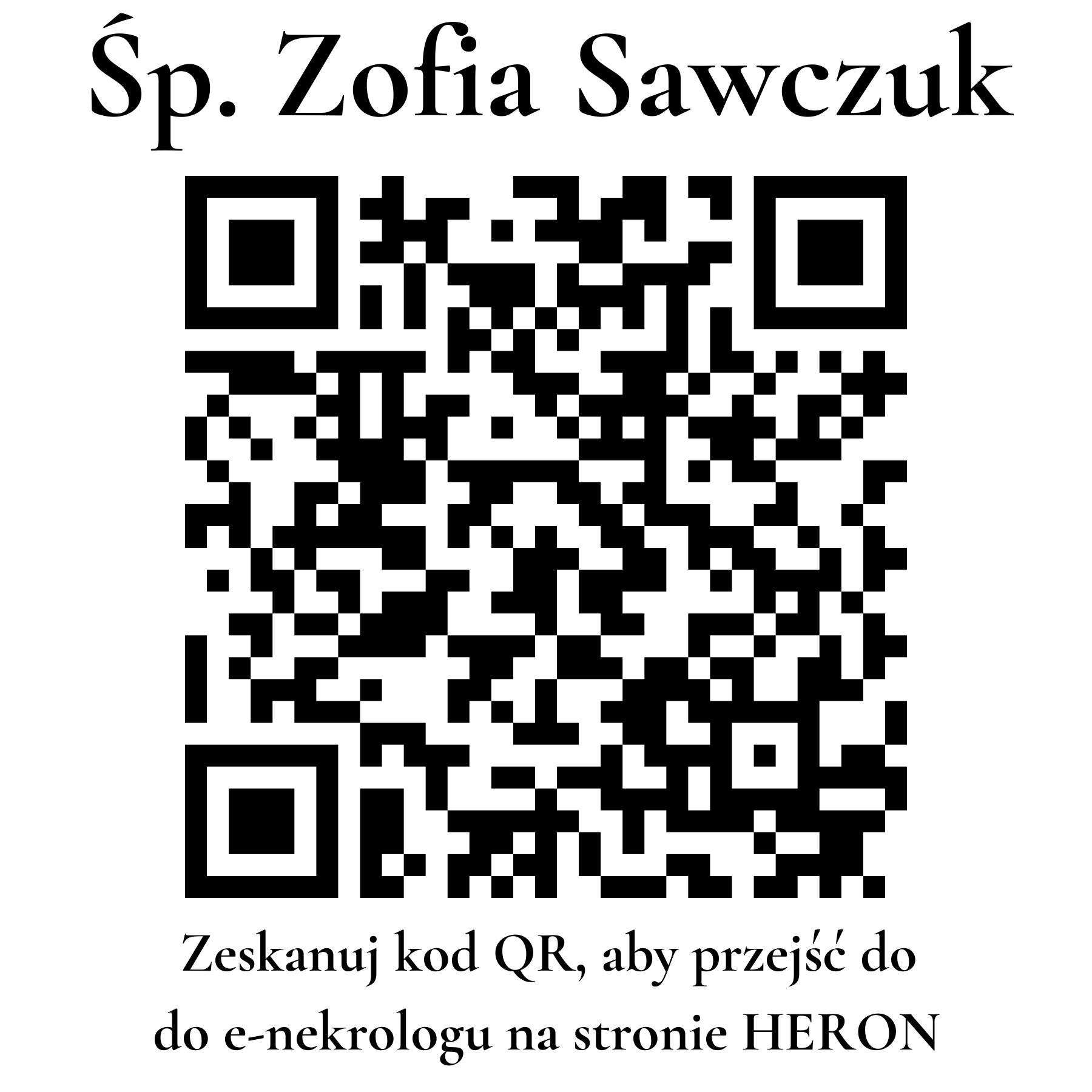 Kod QR do nekrologu Zofia Sawczuk