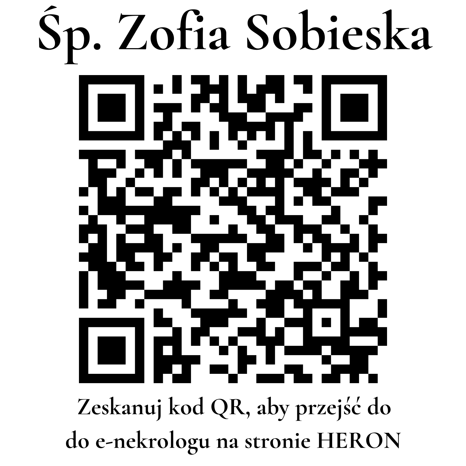Kod QR do nekrologu Zofia Sobieska