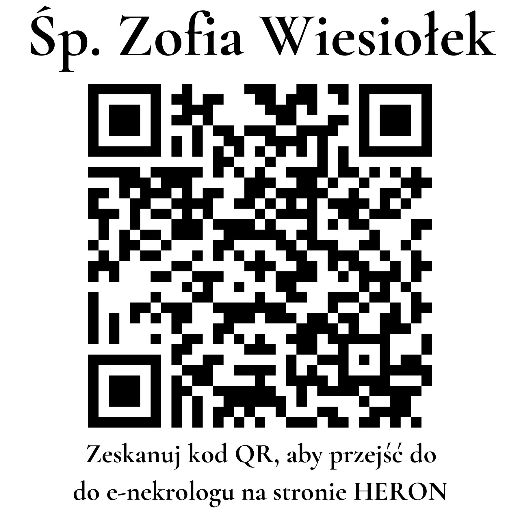 Kod QR do nekrologu Zofia Wiesiołek Kod QR do nekrologu Zofia Wiesiołek