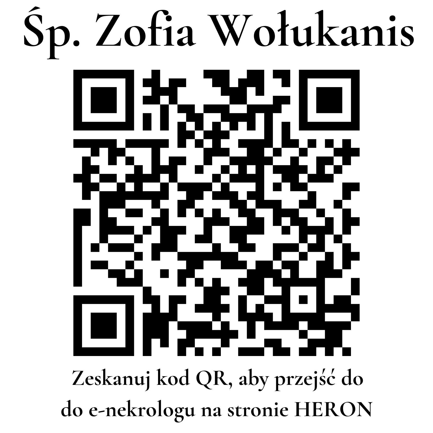 Kod QR do nekrologu Zofia Wołukanis