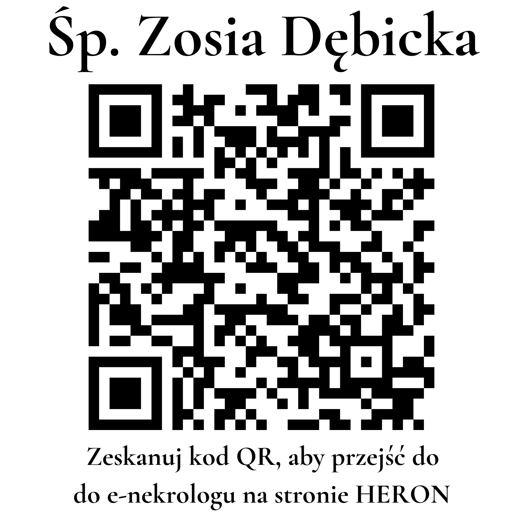 Kod QR do nekrologu Zosia Dębicka