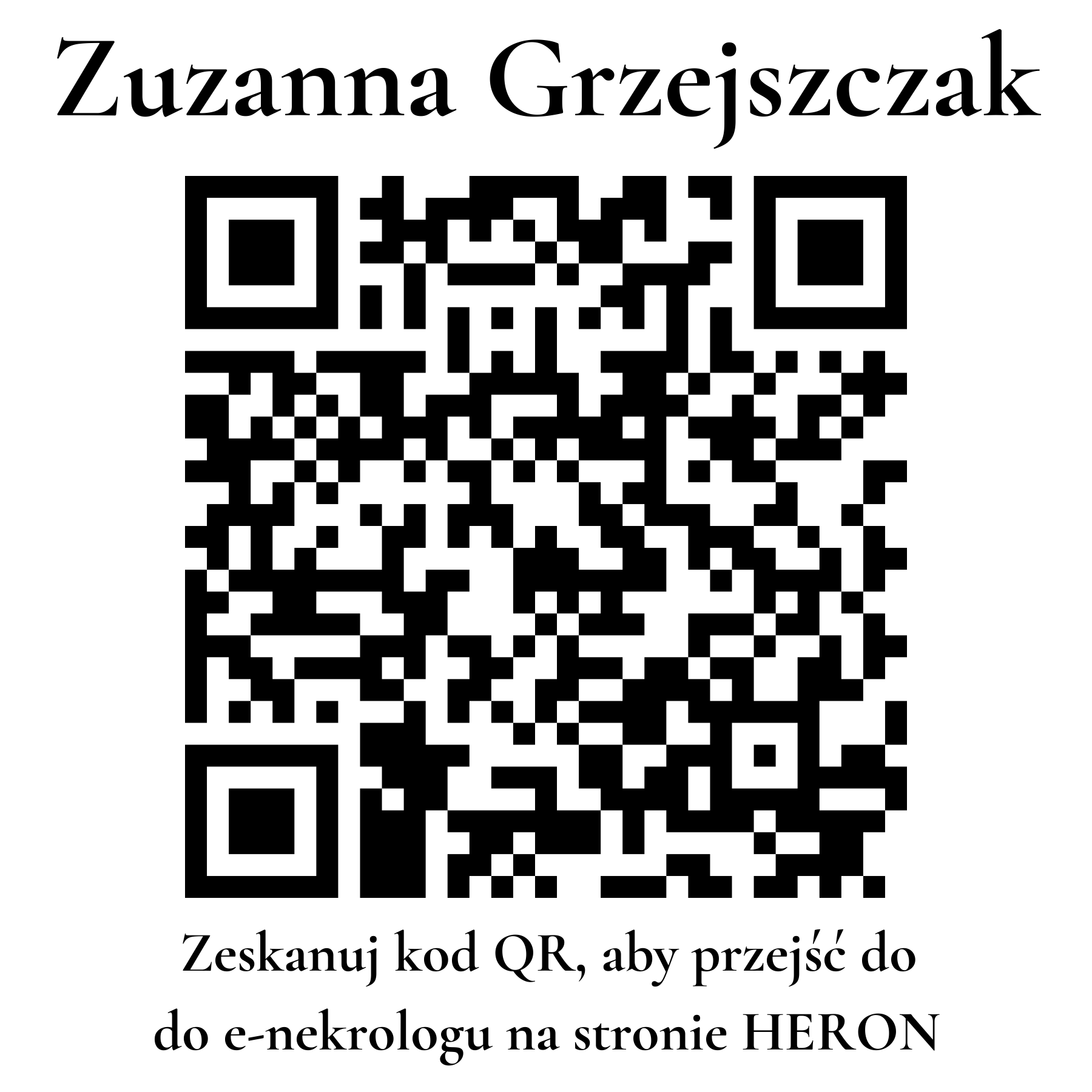 Kod QR do nekrologu Zuzanna Grzejszczak