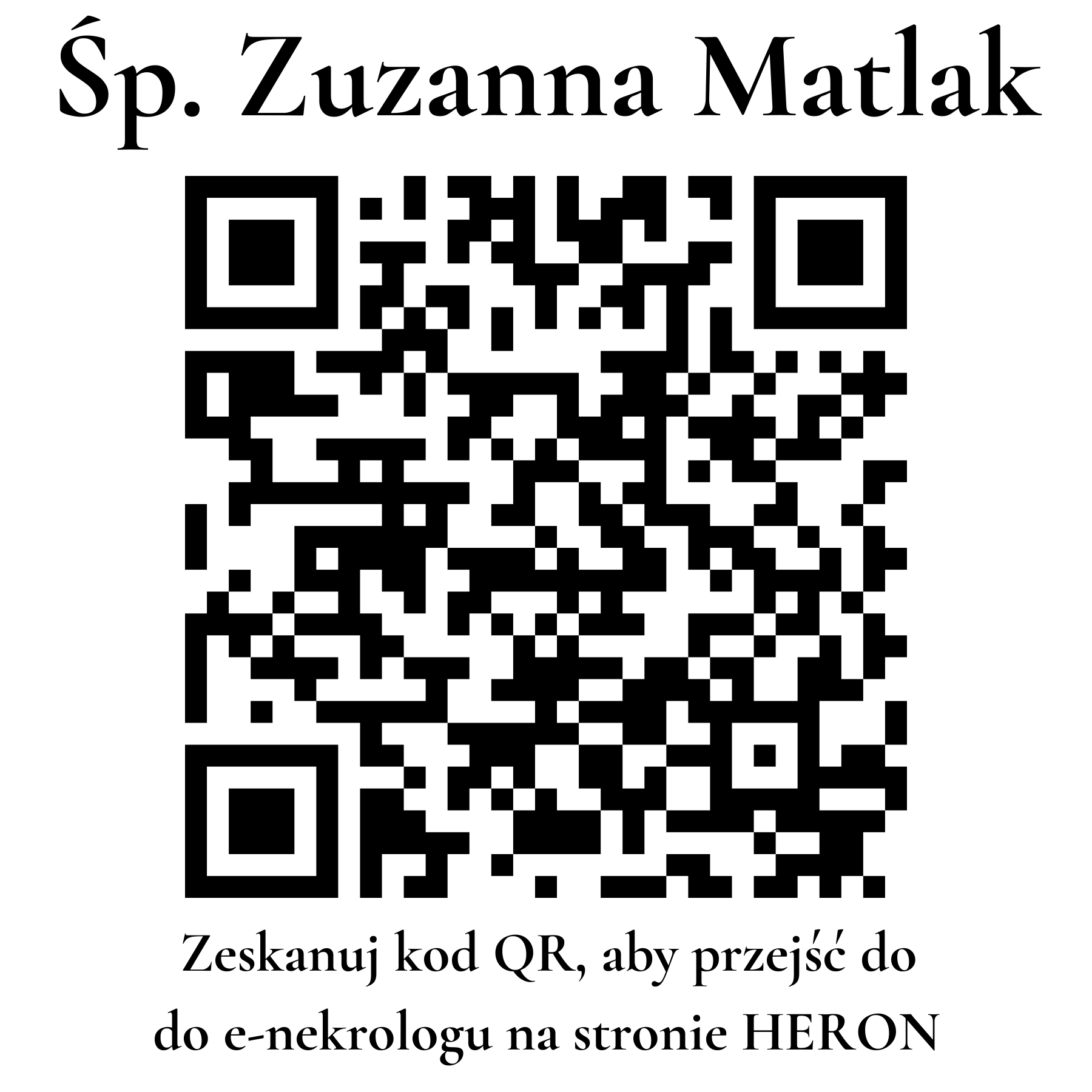 Kod QR do nekrologu Zuzanna Matlak