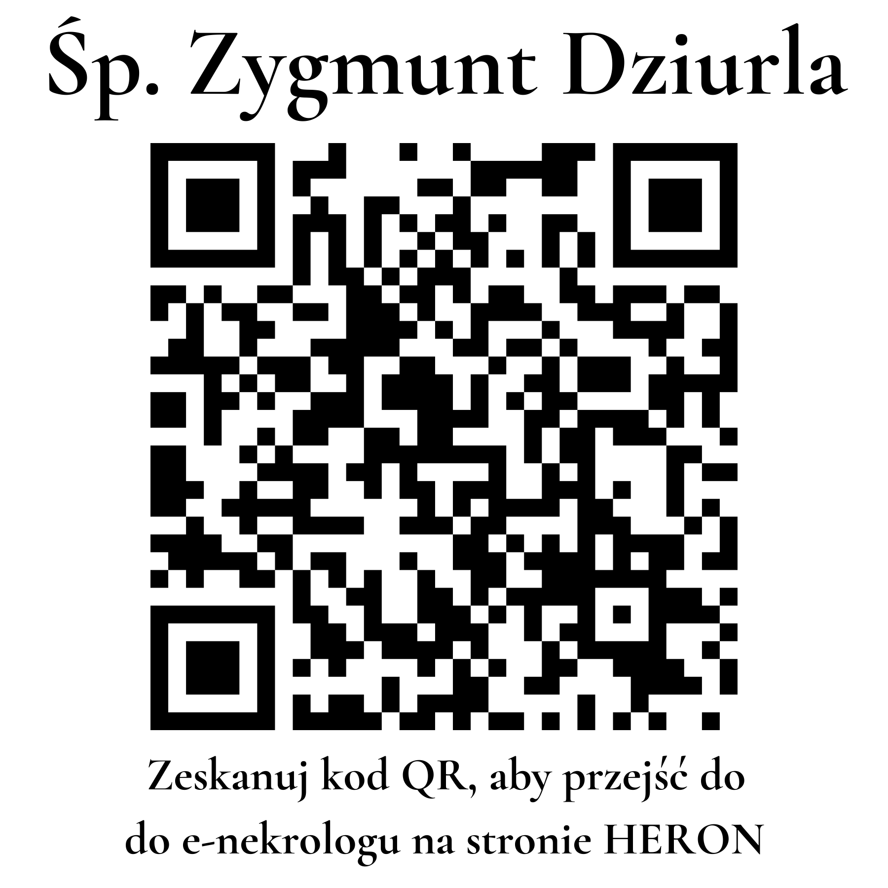 Kod QR do nekrologu Zygmunt Dziurla Kod QR do nekrologu Zygmunt Dziurla