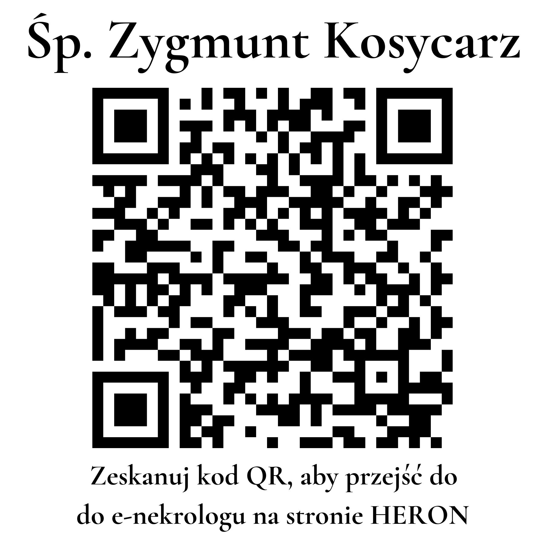 Kod QR do nekrologu Zygmunt Kosycarz